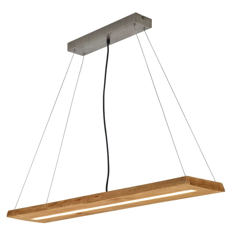 TRIO Leuchten LED Pendelleuchte, LED-Leuchtmittel fest verbaut, Warmweiß, LED Pendel Hänge Leuchte Arbeits Zimmer Switch Dimmer Büro Holz