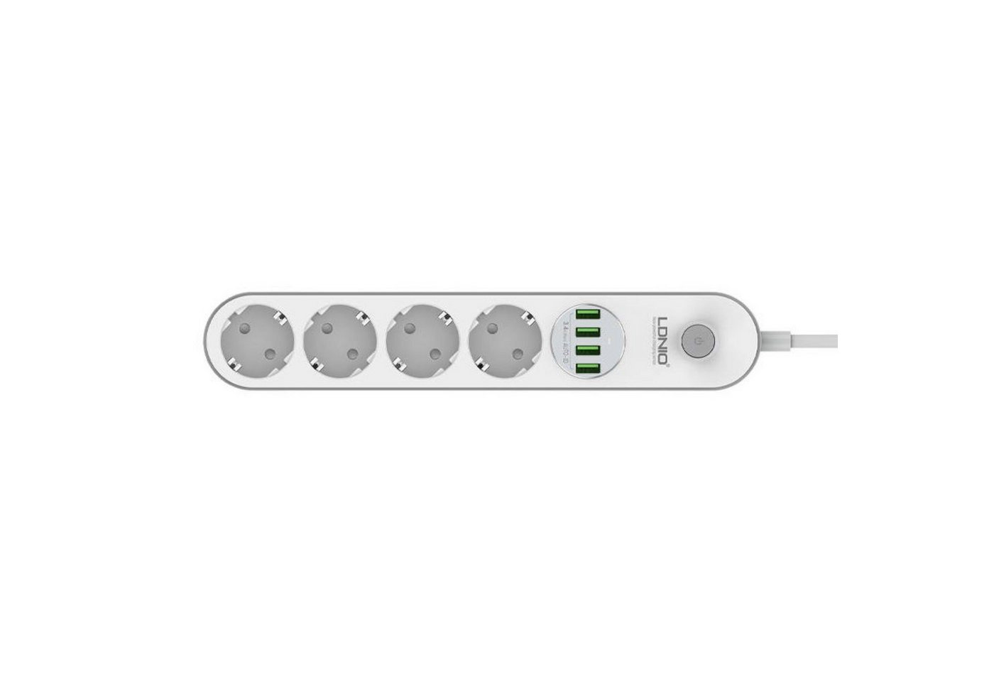 Thumbnail - LDNIO Steckdosenleiste mit 4 AC-Steckdosen, 4x USB, LDNIO SE4432, 2m (weiß) Steckdosenleiste
