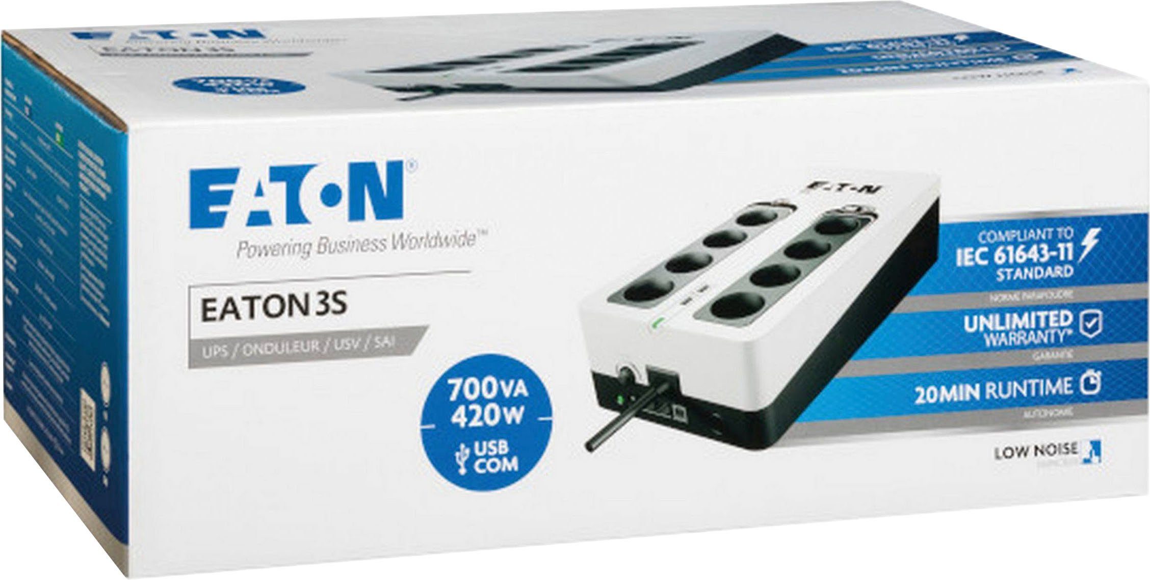 EATON 3S 700 DIN Steckdosenleiste 8-fach (USB-Anschlüsse)