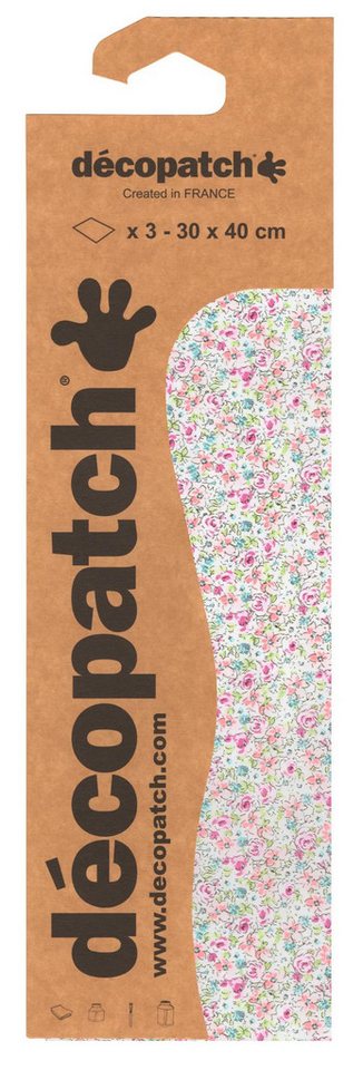 Thumbnail - décopatch Bastelkartonpapier 6x Blisterpackung 3 Bogen Papier 30x40cm gleichen Design Nr. 717 C717O, DECO-Papiers