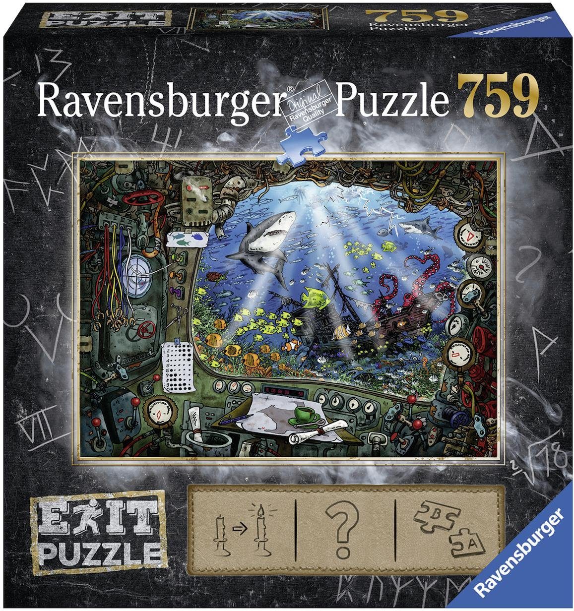 Ravensburger Puzzle EXIT, 4: Im U-Boot, 759 Puzzleteile, Made in Germany, FSC® - schützt Wald - weltweit