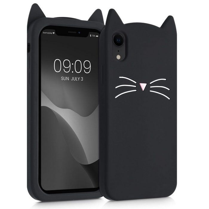 kwmobile Handyhülle Hülle für Apple iPhone XR Silikon Handy Schutzhülle Cover Case - Katze Design