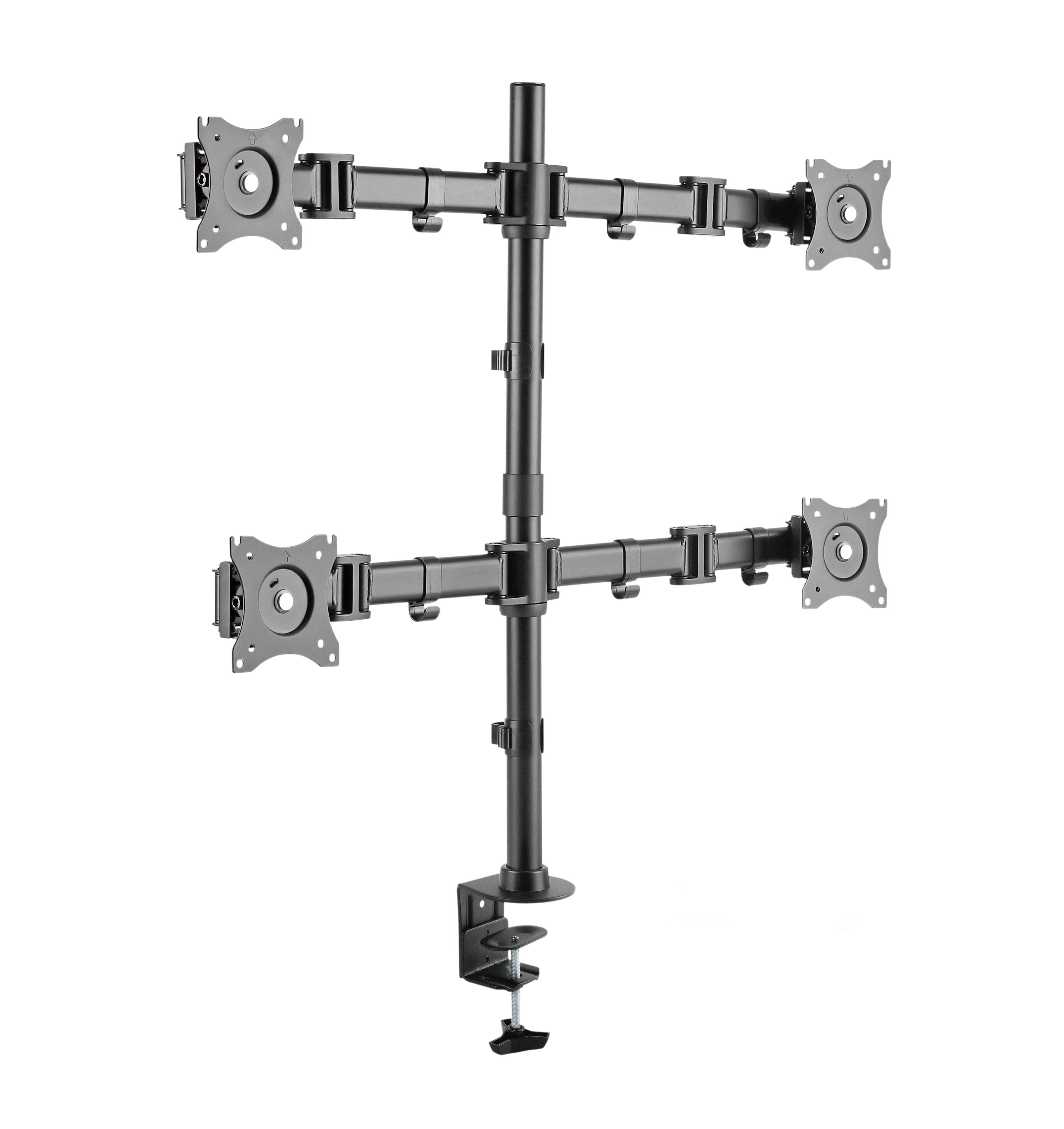 HALTERUNGSPROFI Monitor-Halterung Office-148Q, (bis 27,00 Zoll, Quad-Halterung, Neigbar, Schwenkbar, Drehbar)