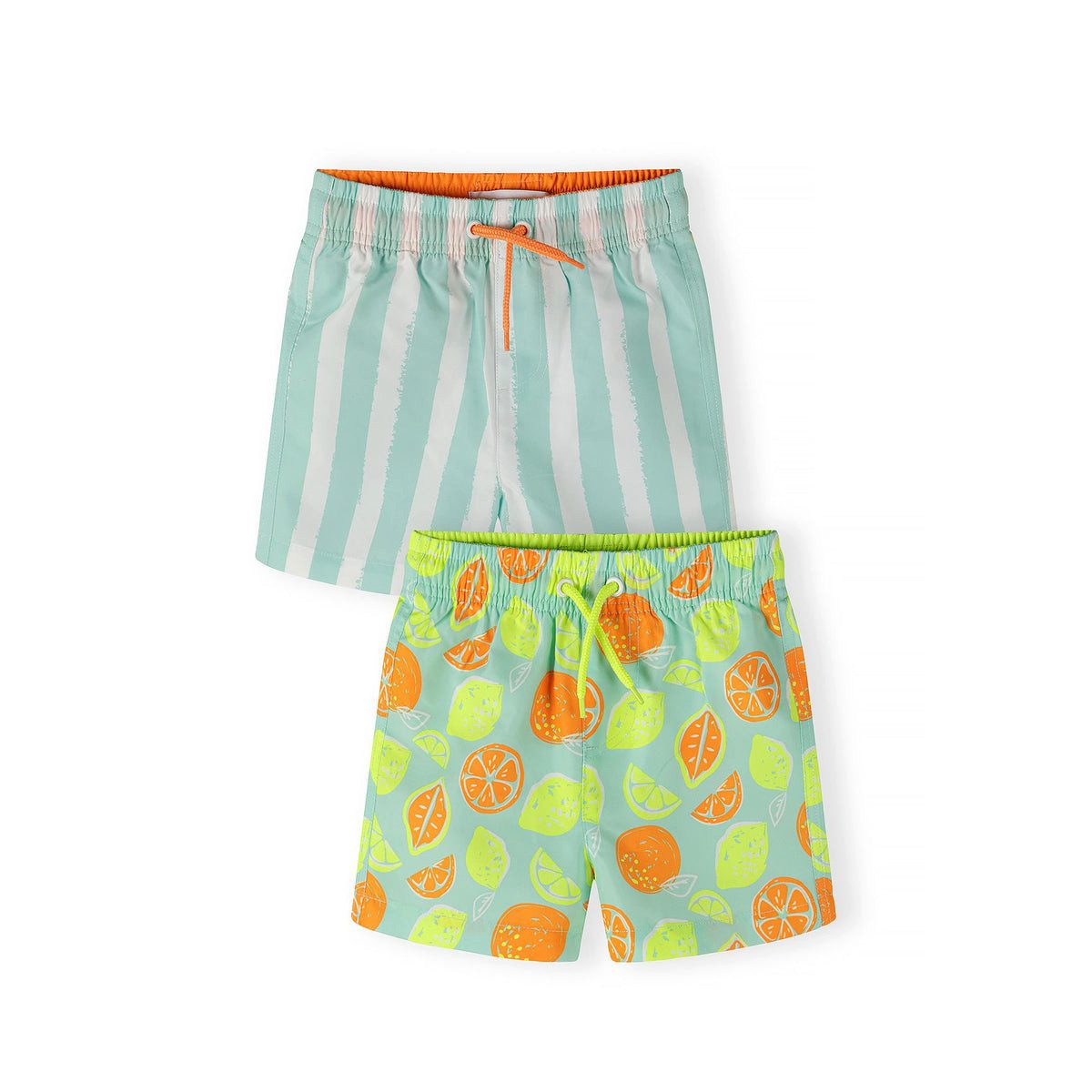 MINOTI Badeshorts für Jungen im 2er-Pack (Packung, 2-St) Streifen und Zitrusmuster