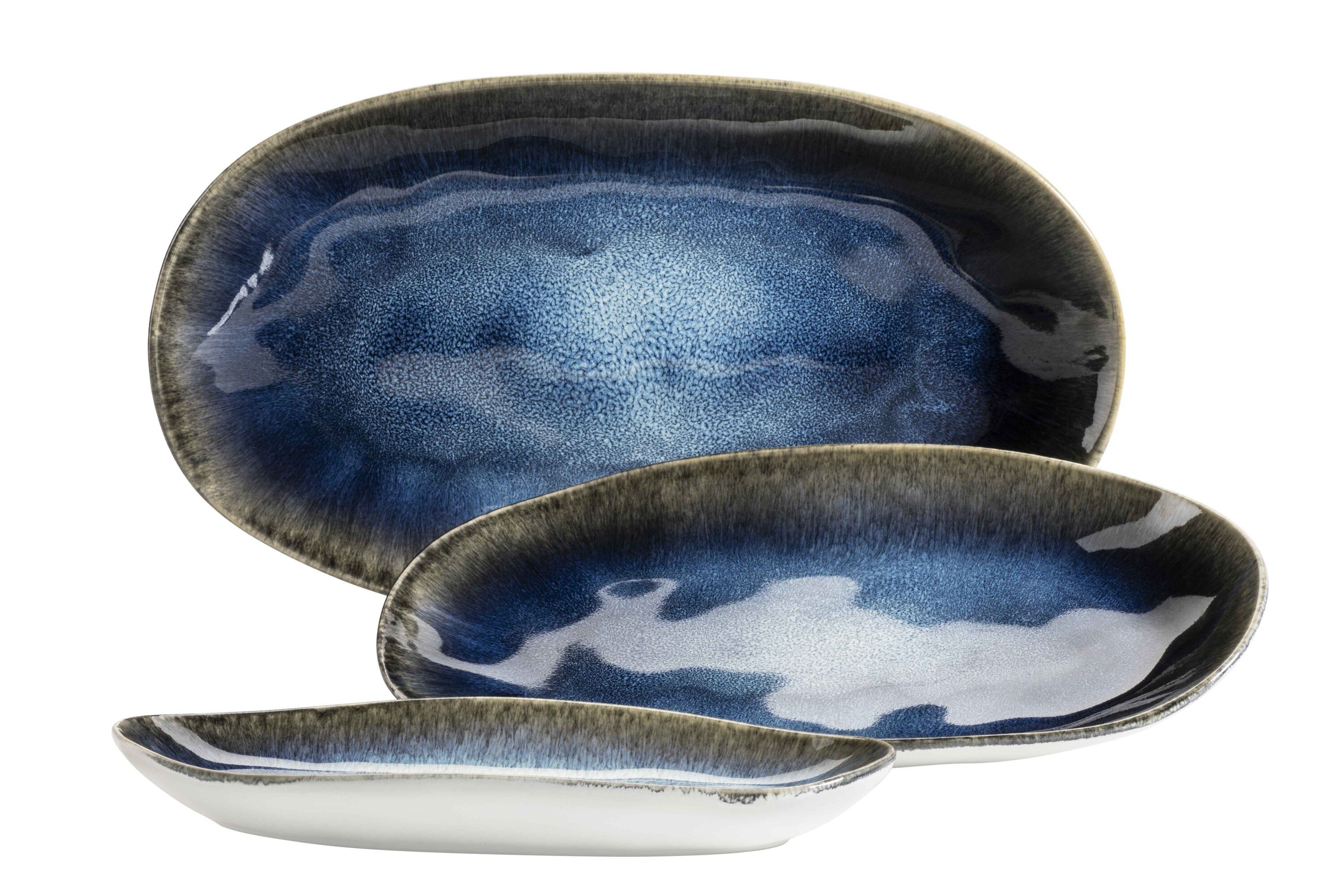 MÄSER Servierplatte Frozen, Steinzeug, (3-tlg)