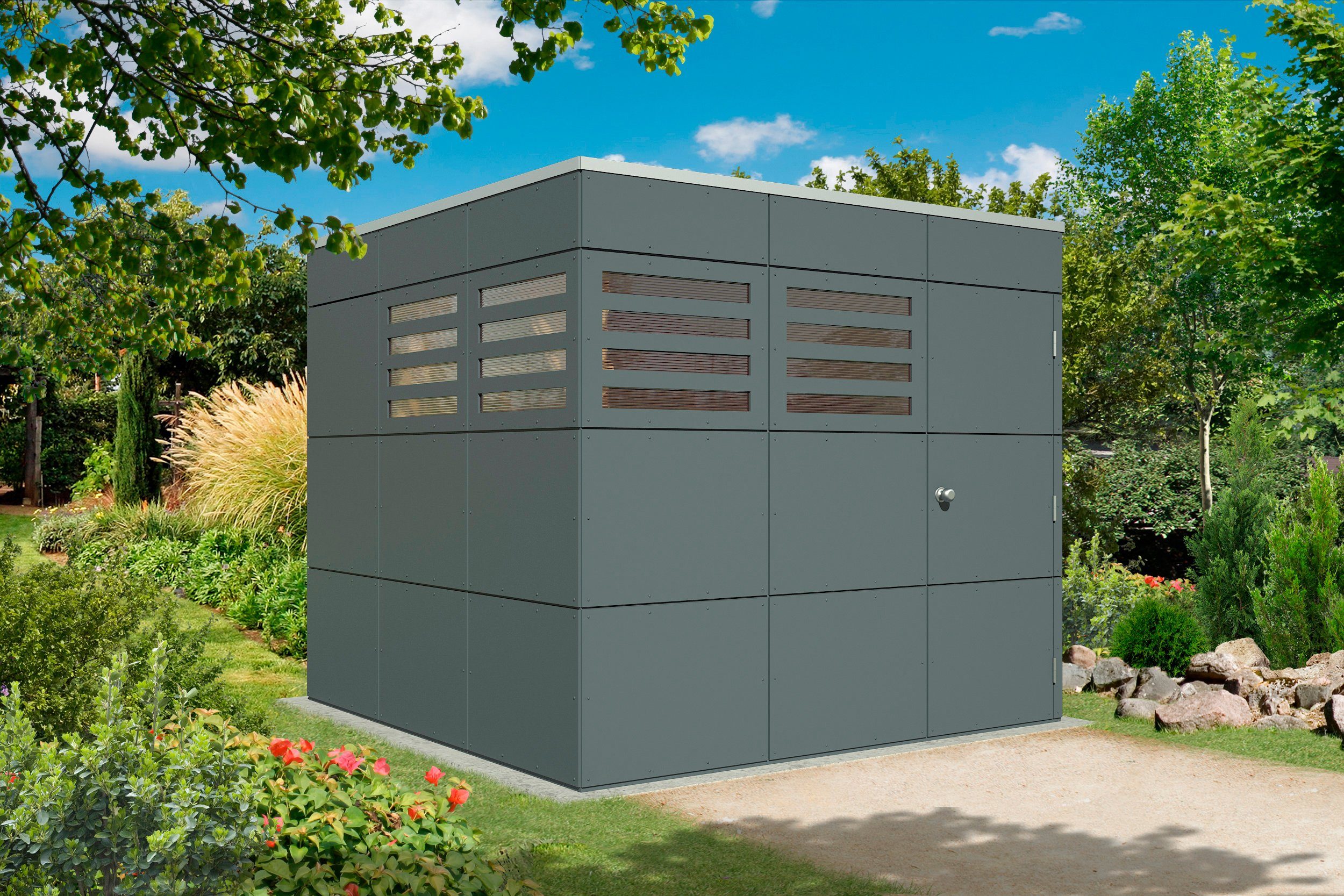 Skanholz Gartenhaus CrossCube Brisbane 3, BxT: 253x253 cm