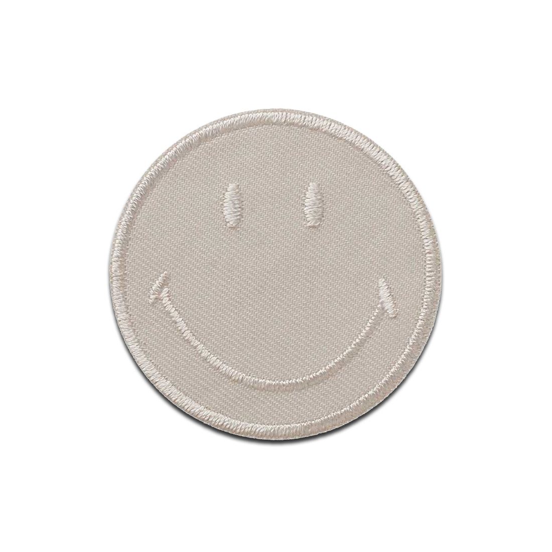 Smiley Aufnäher Bügelbild, Aufbügler, Applikationen, Patches, Flicken, zum aufbügeln, Polyester, Mono-Quick Smiley Beige - Größe: 5 x 5 cm