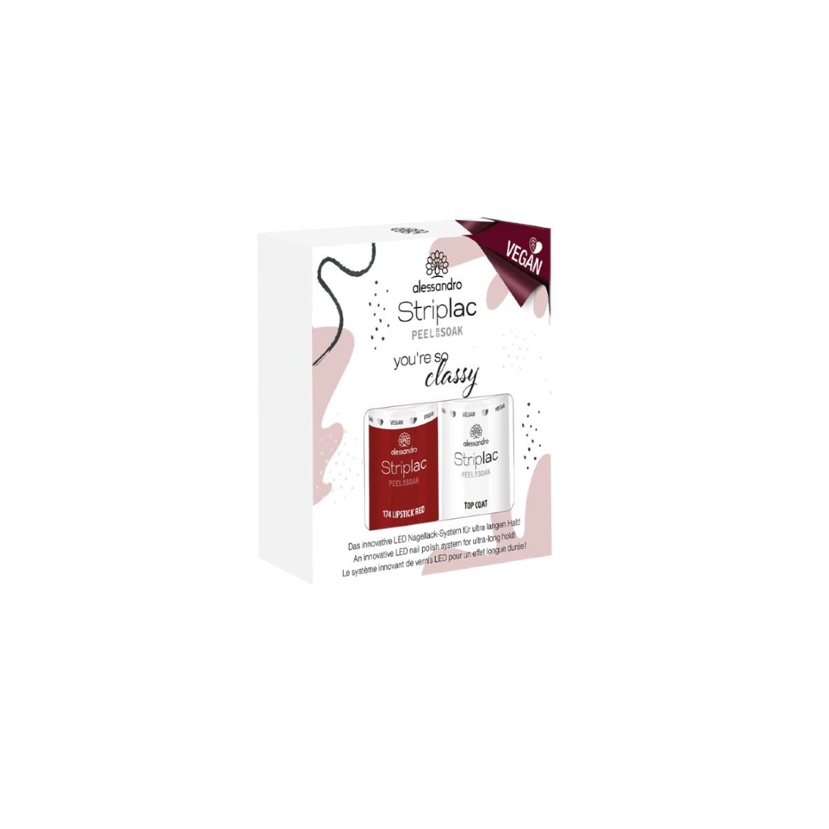 alessandro international Nagellack Alessandro Striplac Peel or Soak 130 Classy Set - LR 5 ml + TC 5 ml