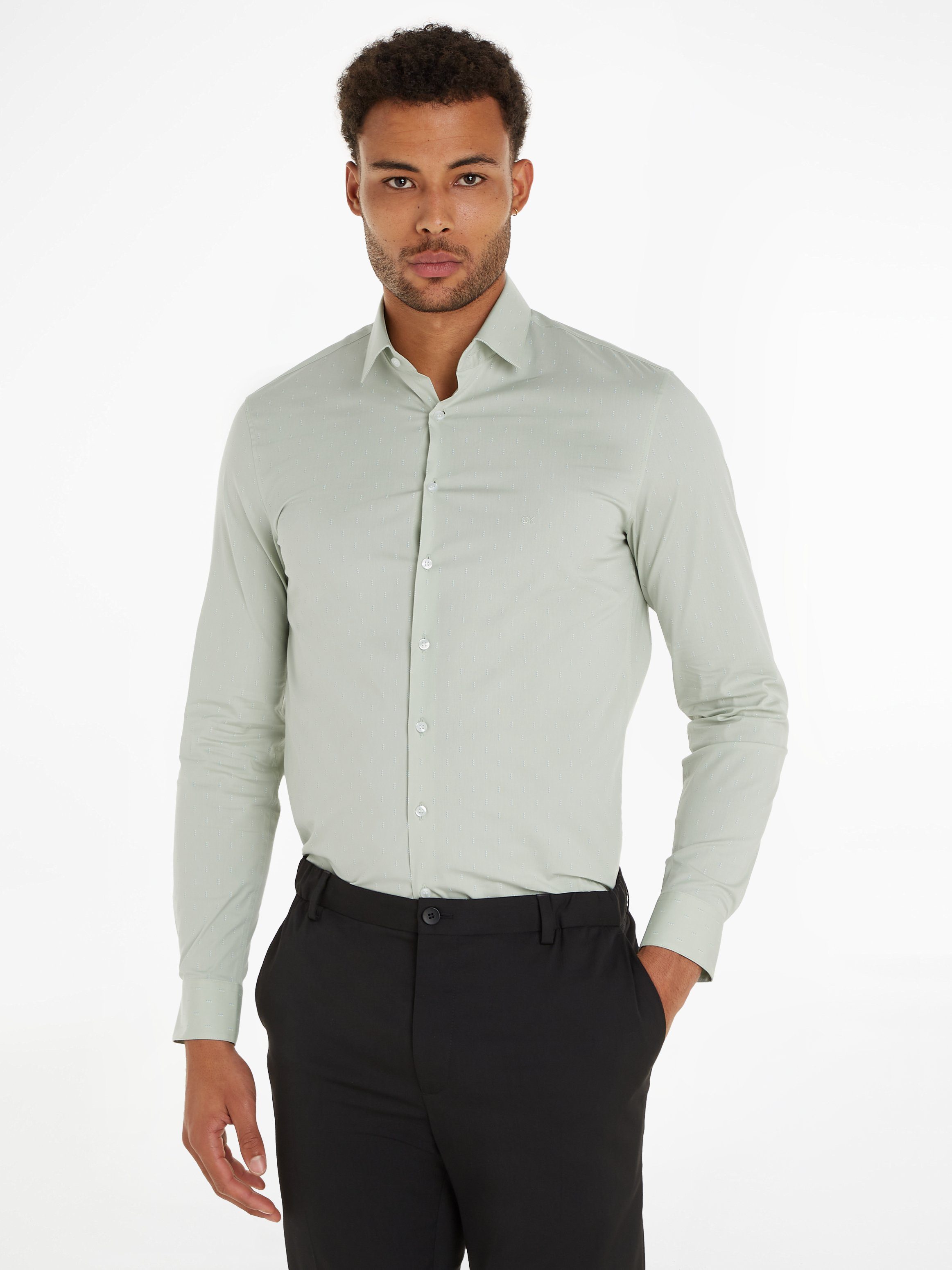 Calvin Klein Langarmhemd POPLIN LEAF PRINT günstig online kaufen