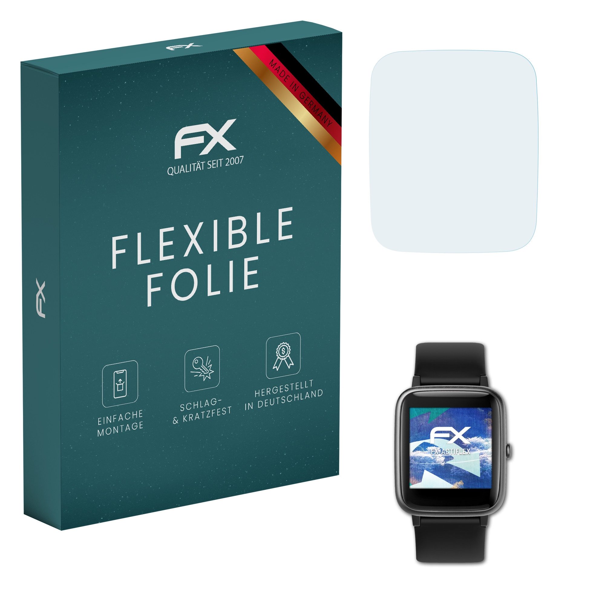 atFoliX Schutzfolie Displayschutzfolie für Hafury Smartwatch, (3 Folien), Ultraklar und flexibel