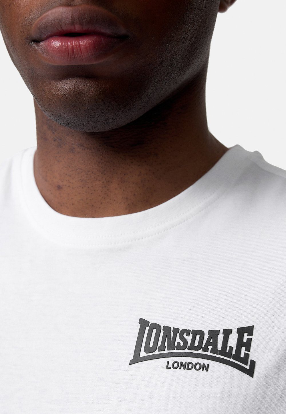 Lonsdale White/Black T-Shirt ELMDON