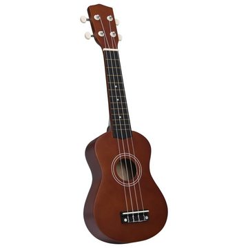 vidaXL Akustikgitarre Sopran-Ukulele-Set mit Tasche für Kinder Dunkles Holz 21