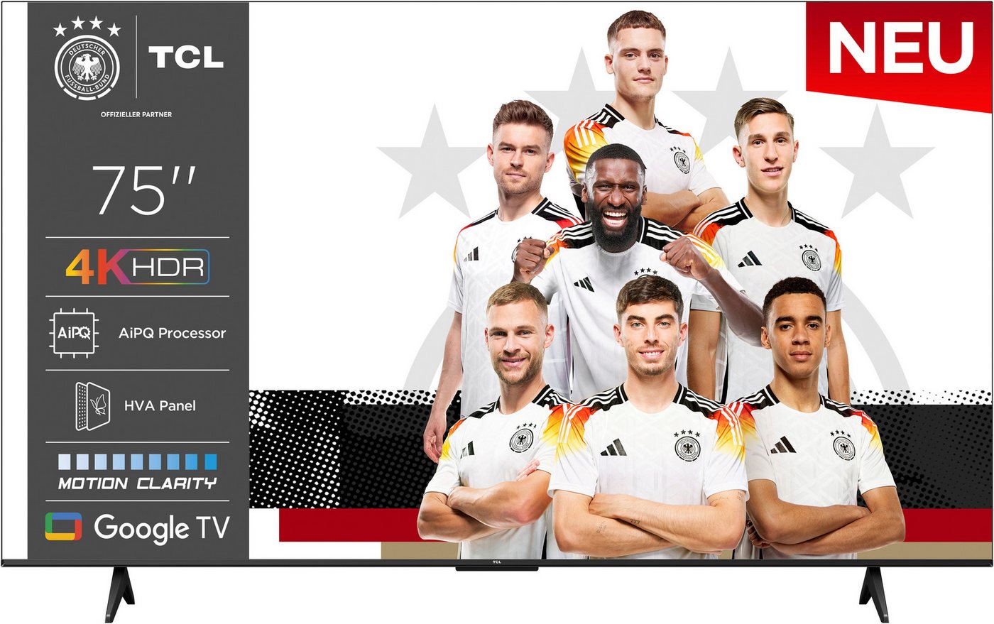 TCL 75V6CX1 LED-Fernseher (189 cm/75 Zoll, 4K Ultra HD, Google TV, Smart-TV) schwarz ! RABATT: 22.25% TCL 75V6CX1 LED-Fernseher (189 cm/75 Zoll, 4K Ultra HD, Google TV, Smart-TV) schwarz ! RABATT: 22.25%