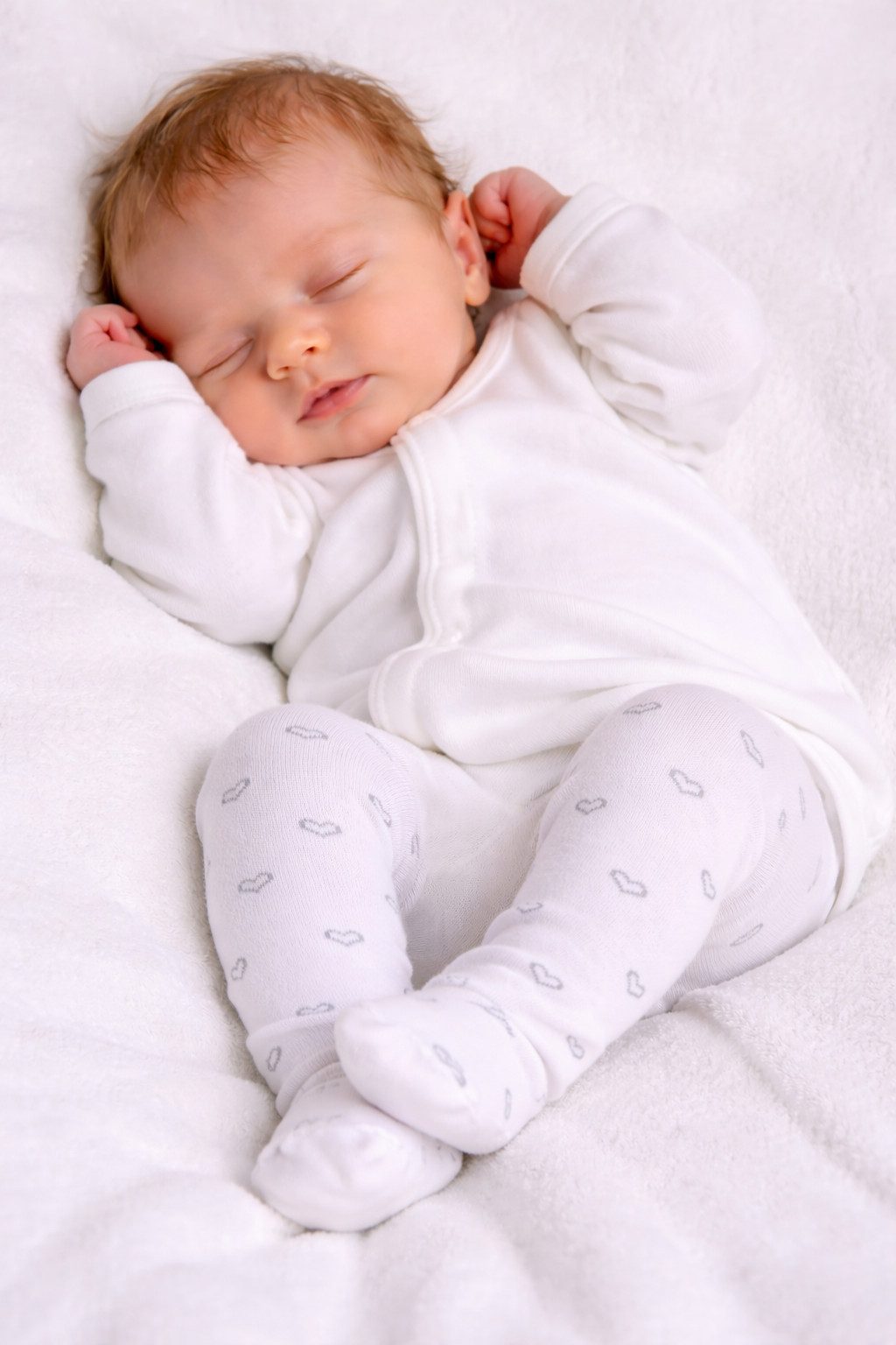 La Bortini Strumpfhose Baby Strumpfhose in weiß mit Herzen für Neugeborene und Kinder elastisch, weich 50 56 62 68 74