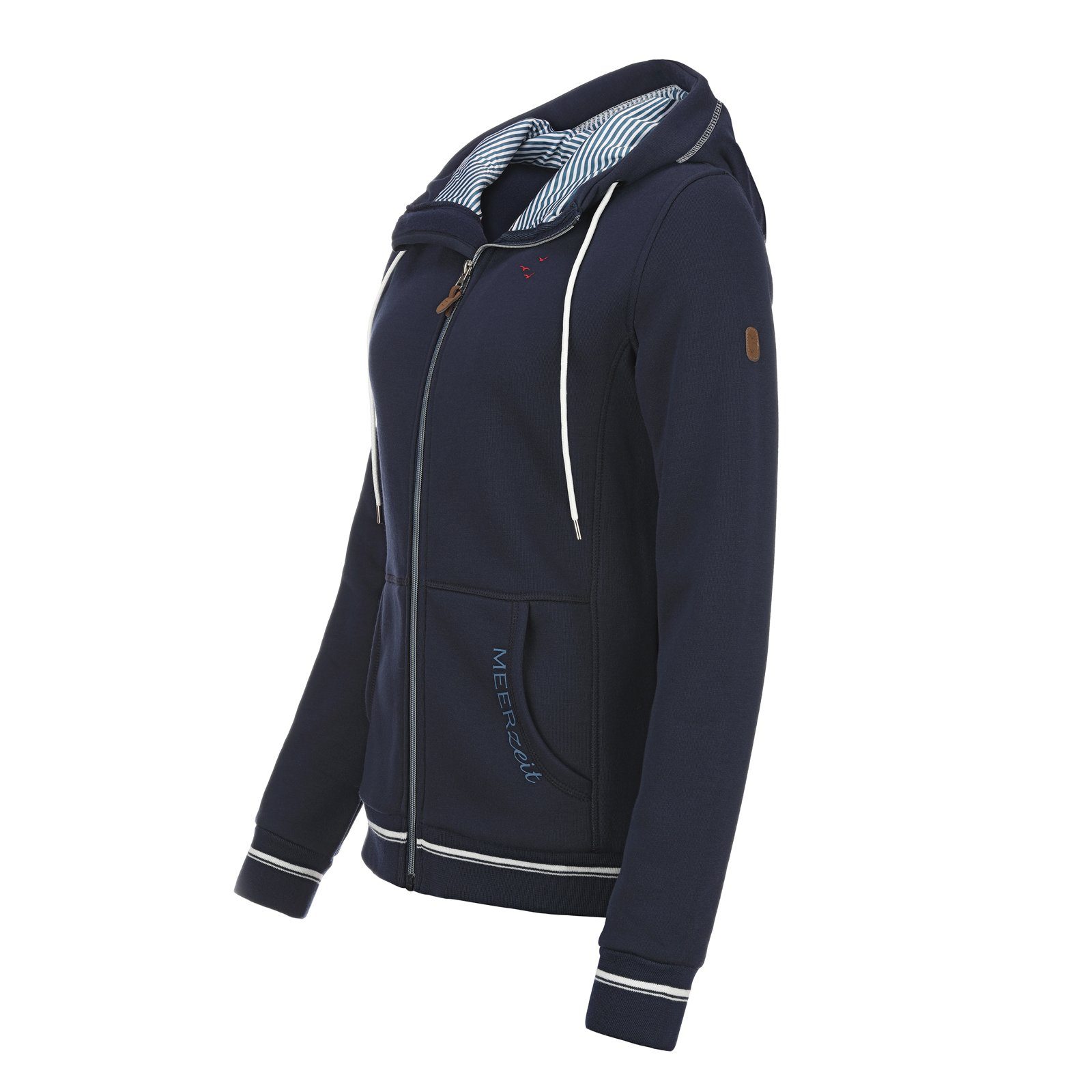 modAS Fleecejacke Damen Fleece-Kapuzenjacke Meerzeit mit Kapuze mit Durchzu günstig online kaufen