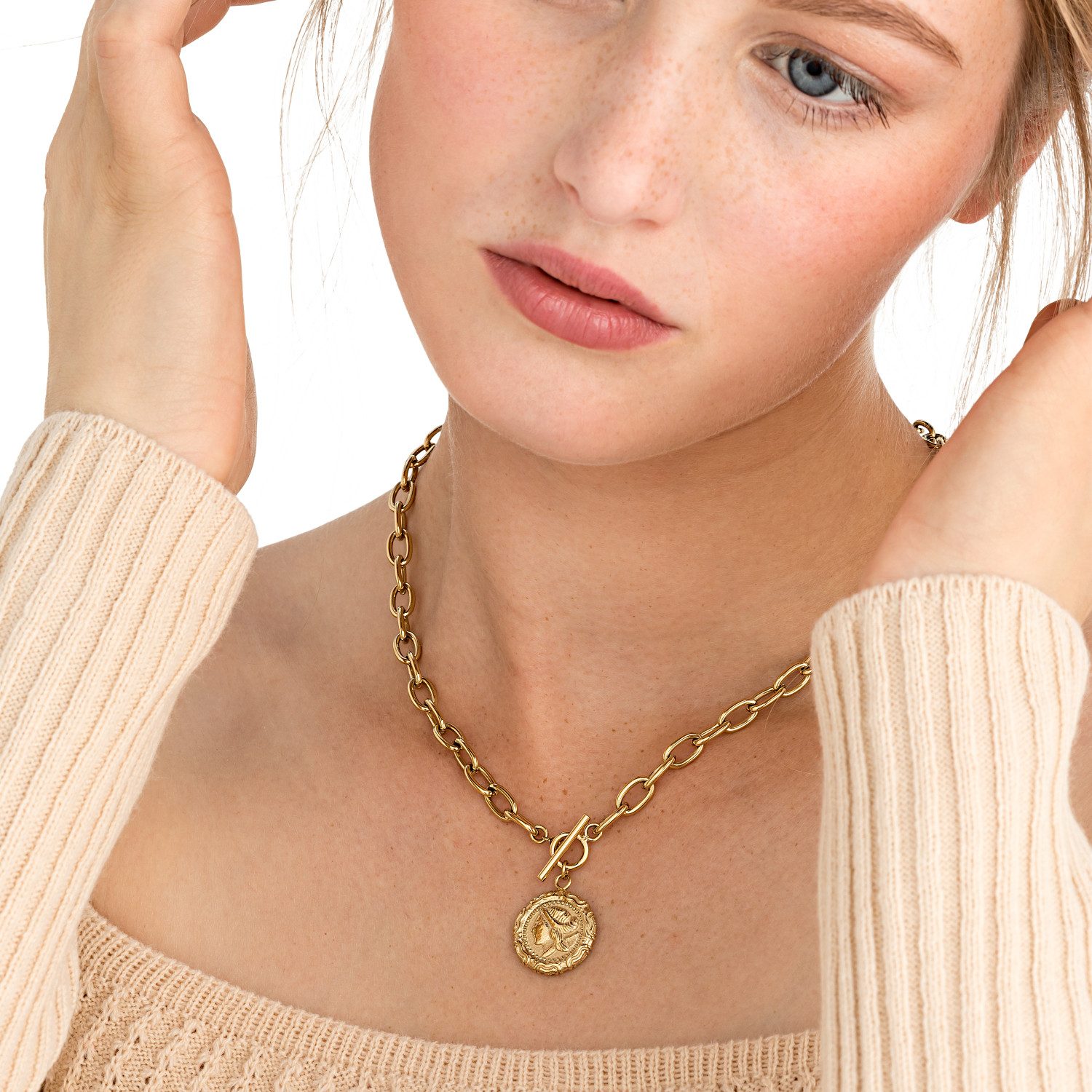 Noelani Edelstahlkette Noelani Kette mit Anhänger (Kette mit Anhänger, 1-tlg., Kette mit Anhänger)