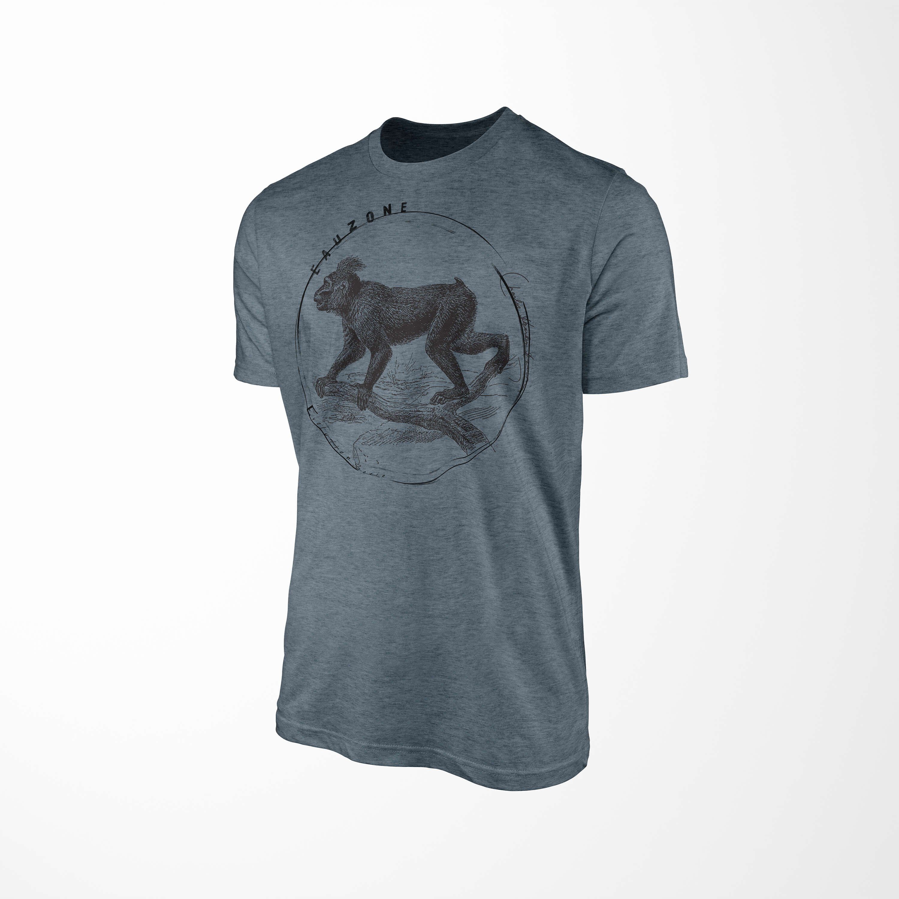 T-Shirt Indigo T-Shirt Makake Evolution Sinus Art Herren