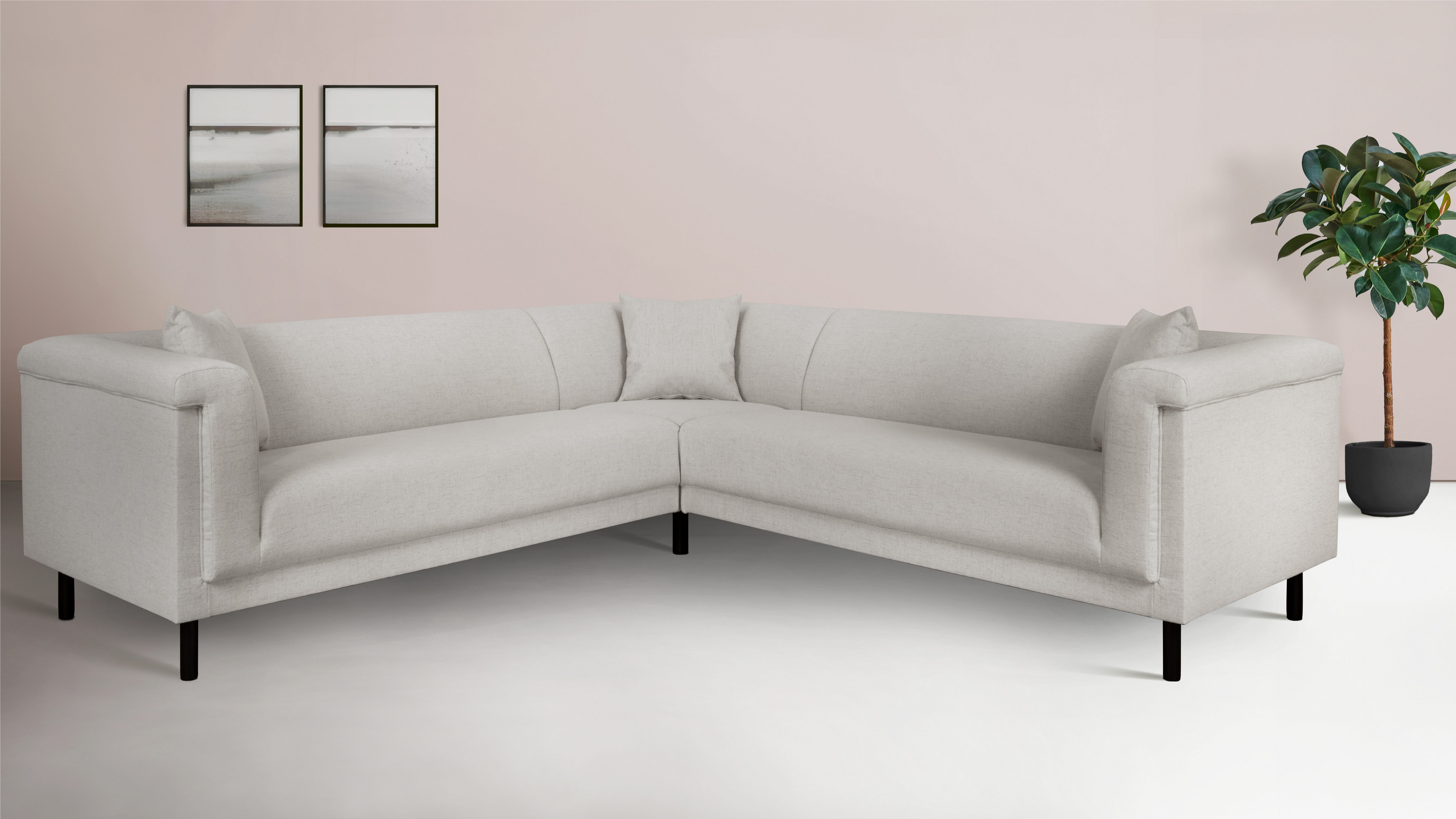 INOSIGN Ecksofa AGNIA L-Form B/T/H: 244/244/71 cm, incl. Zierkissen, gleichschenklig, auch in Cord