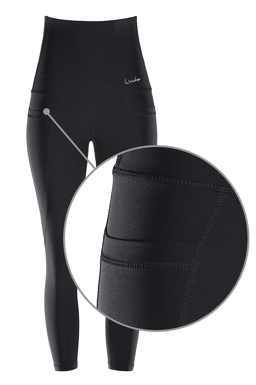 Winshape Leggings Functional Power High mit 7/8-Tights praktischen Shape Waist Taschen HWL314
