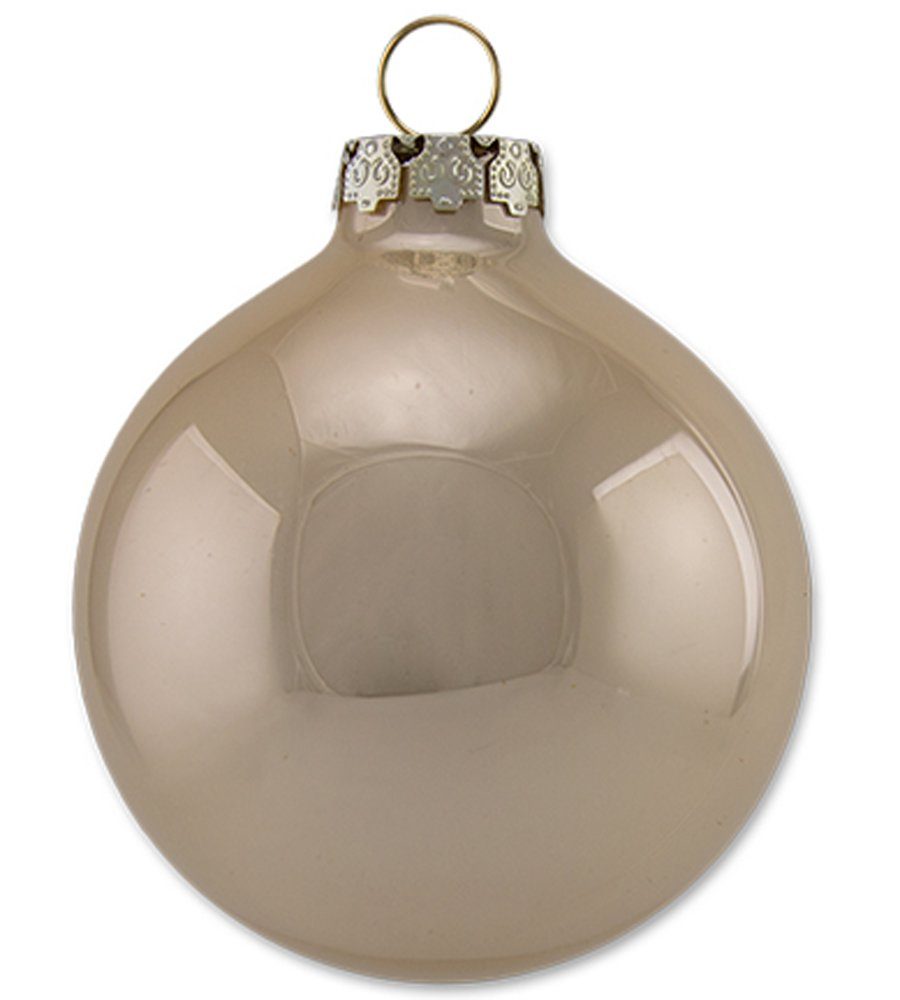 Thüringer Glasdesign Weihnachtsbaumkugel Diamonds mit Glitzer Dekor Engel - Christbaumkugeln aus Glas Gold Weiß (16 St), aus Glas