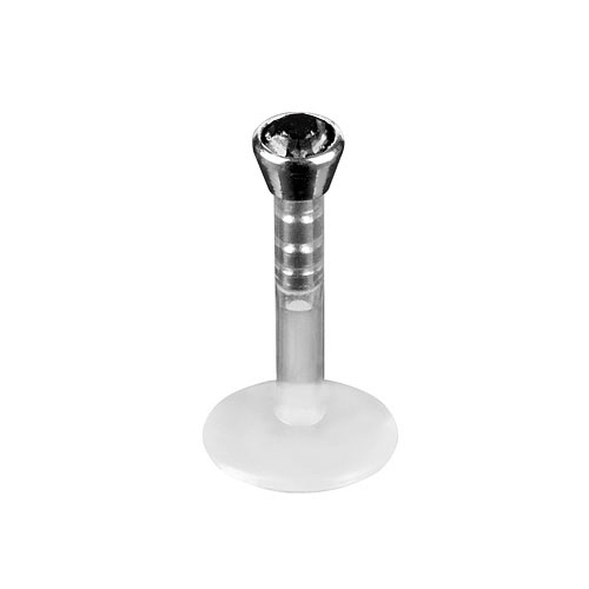 Taffstyle Piercing-Set Labret Piercing Stecker Bioflex flexibel mit Kristall Universal, Lippenpiercing Schmuck Stecker Lippenstecker Bioflex Ohrpiercing