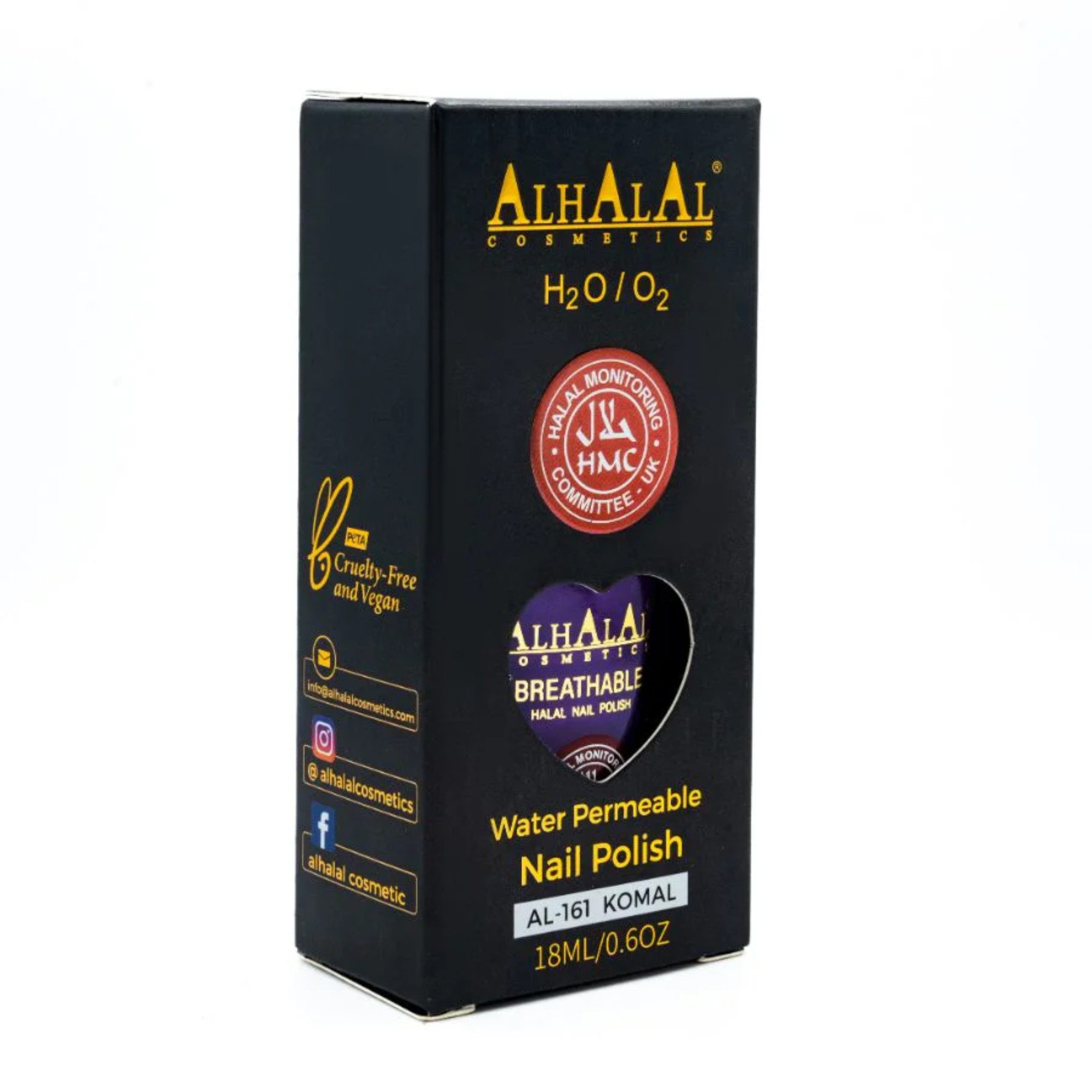 Alhalal Cosmetics Ltd. Nagellack Atmungsaktiver Halal Nagellack – alkoholfrei & wasserdurchlässig, Halal HMC-Zertifiziert,Vegan & alkoholfrei