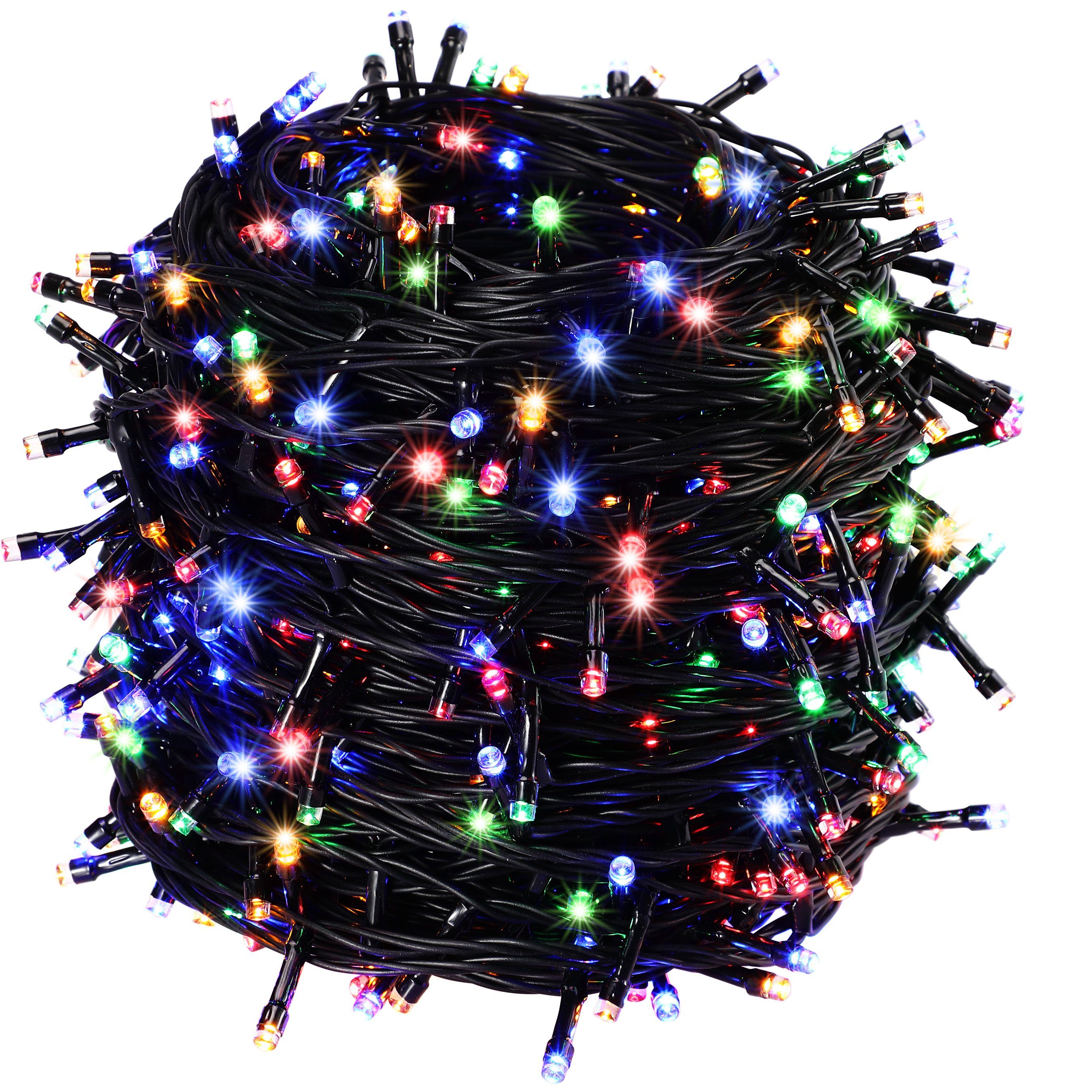 monzana Lichterkette, 700 LED Außen 8 Leuchtmodi Innen IP44 Wetterfest Netzteil