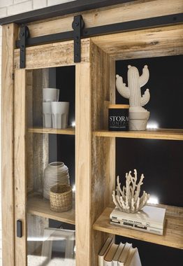 Furn.Design Wohnwand Stove, (Wohnzimmer 4-teilig in Used Wood, Breite 390 cm), mit Schiebetüren, Soft-Close