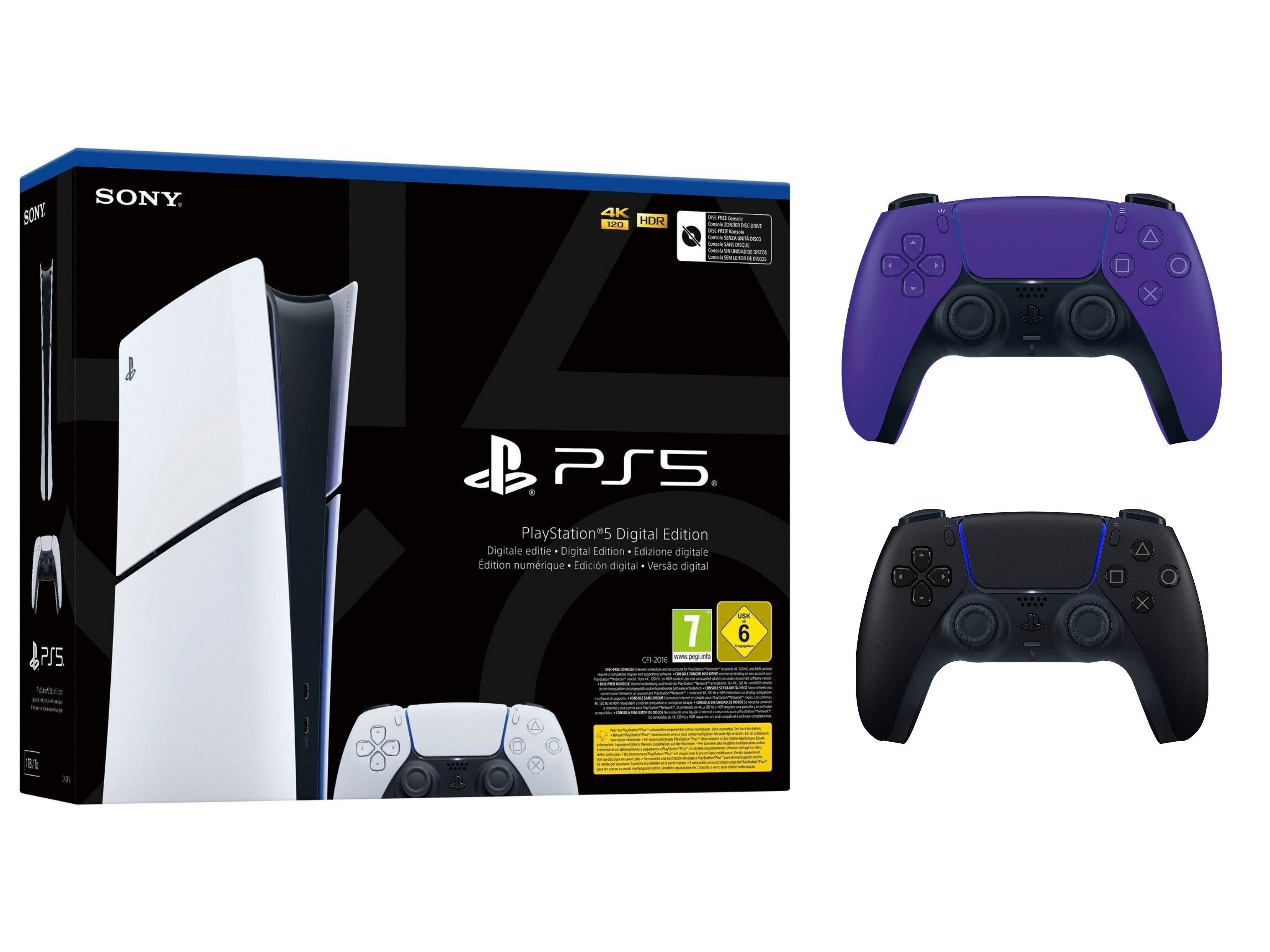 Playstation PlayStation 5 Slim Digital Edition + Controller Galactic Purple (Set, 2 St., inkl. 2. DualSense Controller)
