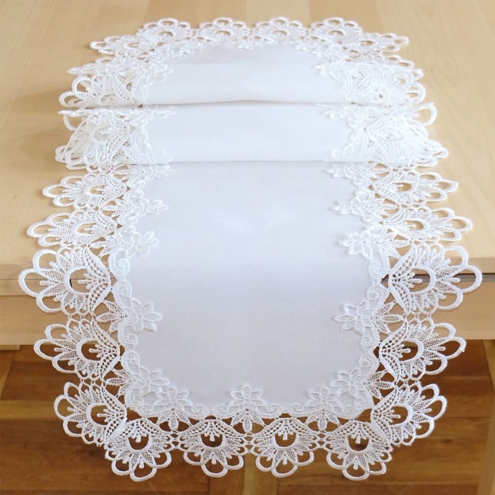 matches21 HOME & HOBBY Tischdecke Tischläufer INES Spitzenbordüre Vintage w günstig online kaufen