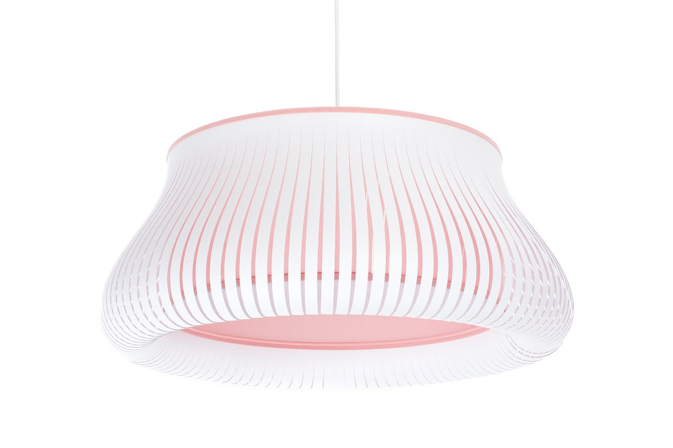 Licht-Erlebnisse Pendelleuchte DAMEL, ohne Leuchtmittel, E27 D: 40 cm rund H: max. 82 cm Weiß Rosa Modern