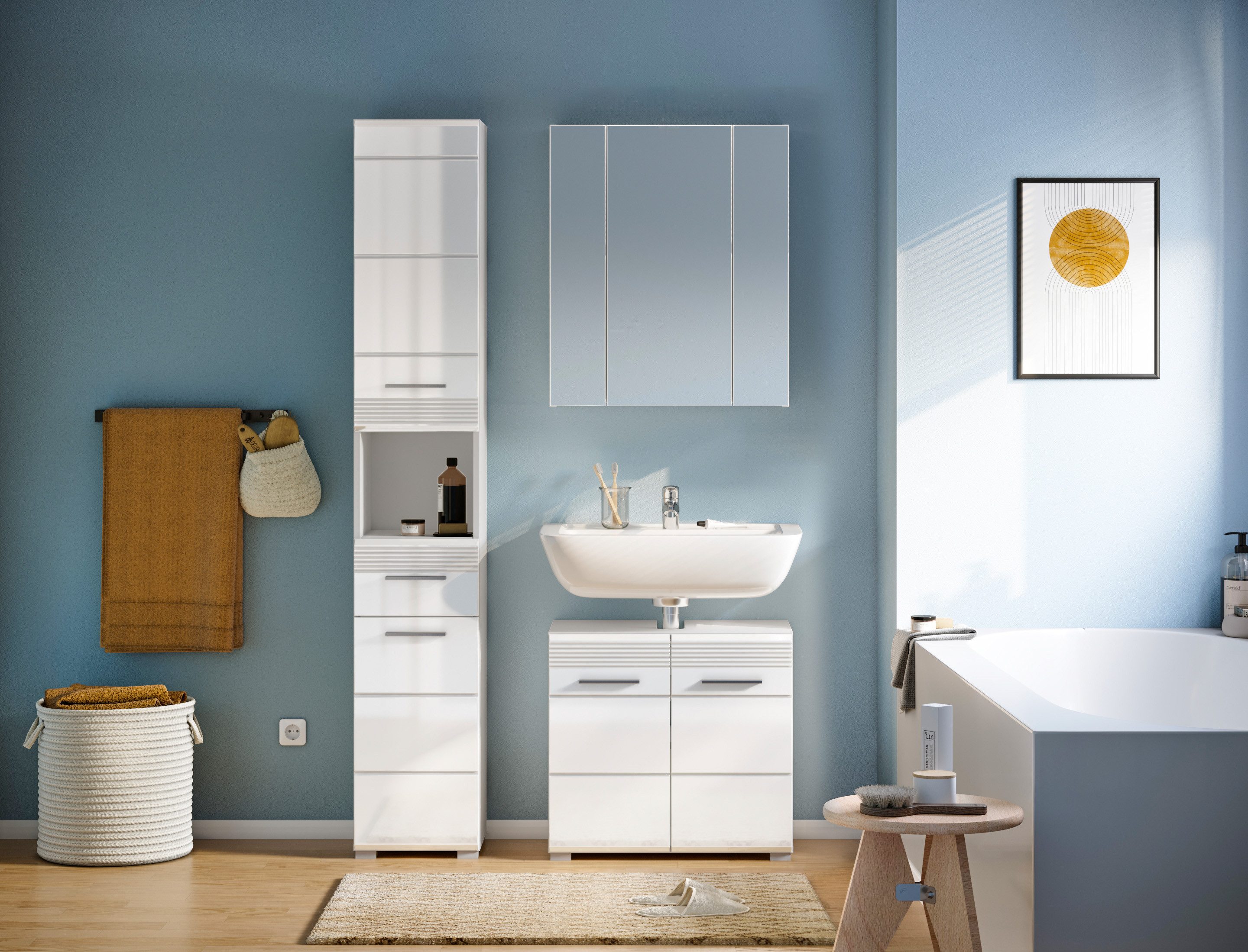 INOSIGN Badmöbel-Set Malmö, 3 teilig, bestehend aus:, (Set, 3-St), Hochschr günstig online kaufen