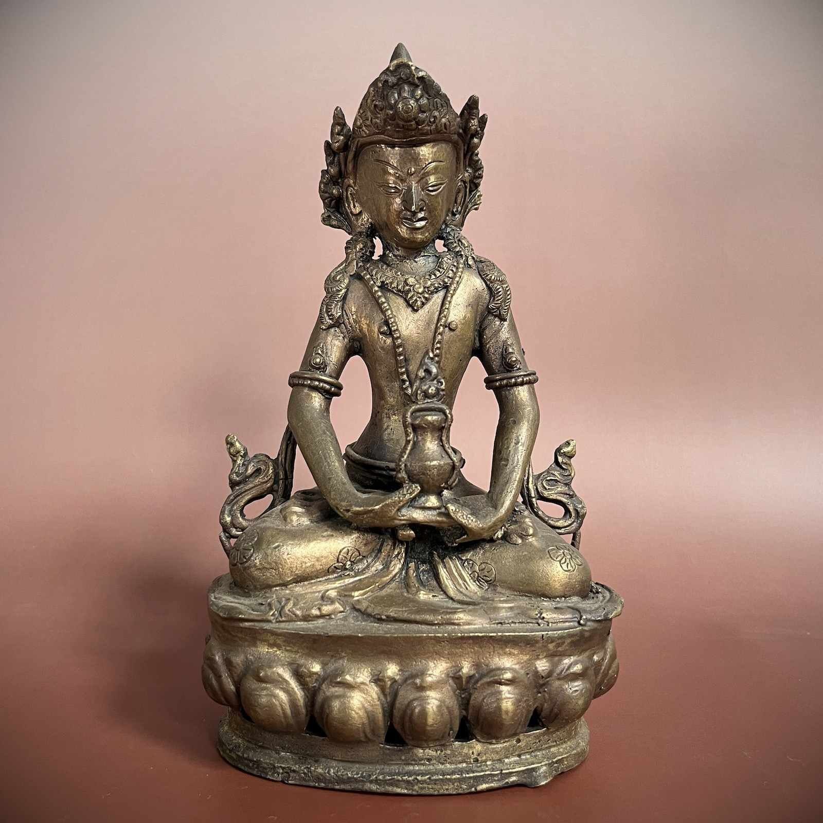 Asien LifeStyle Buddhafigur Buddha Indien Amitayus Skulptur Bronze Figur