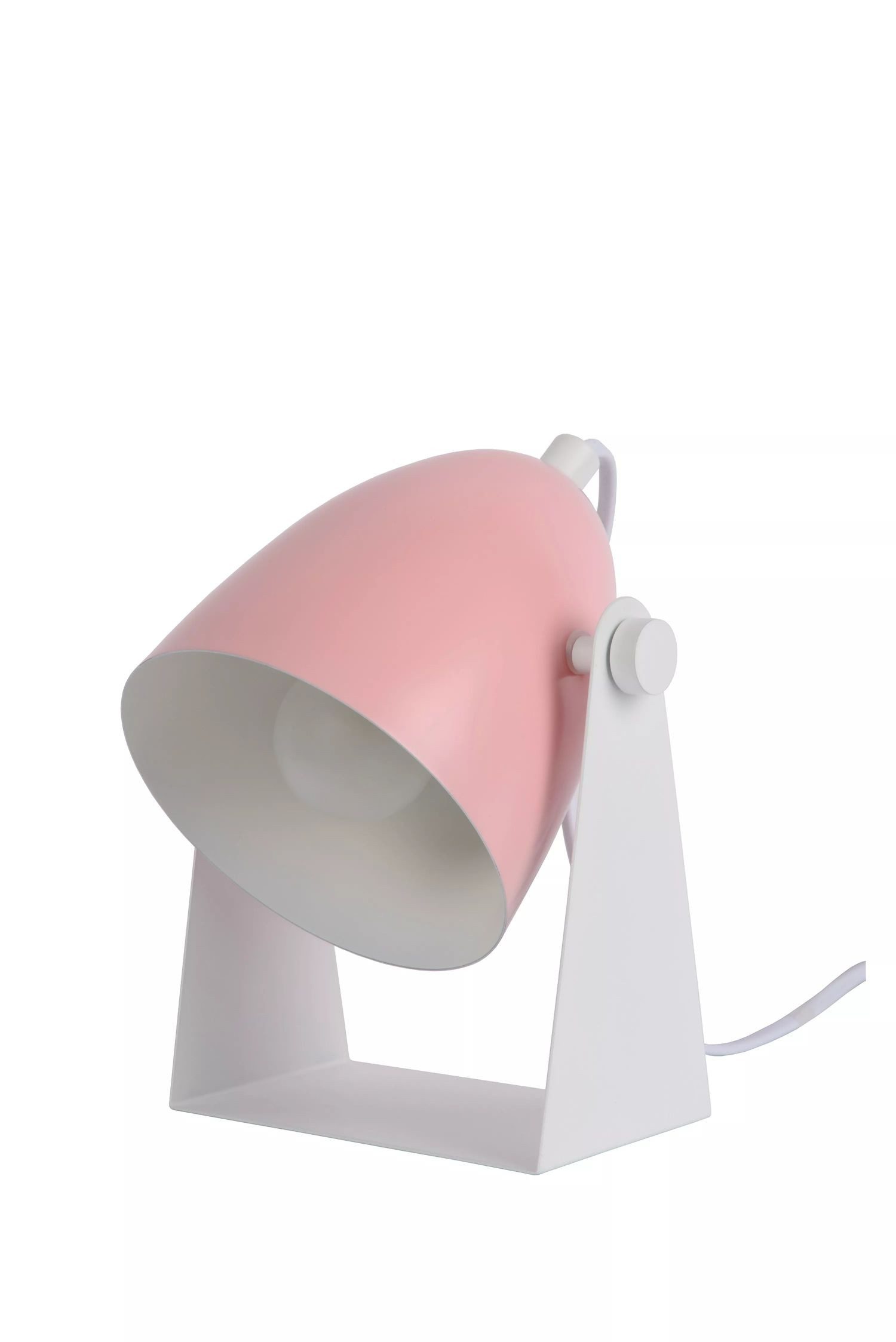 Licht-Erlebnisse Nachttischlampe ELAR, ohne Leuchtmittel, flexibel Weiß Pink 20,5 cm E14 Schreibtisch