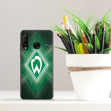 DeinDesign Handyhülle SV Werder Bremen Offizielles Lizenzprodukt Wappen Werder Bremen Laser, Huawei P30 Lite Silikon Hülle Bumper Case Handy Schutzhülle