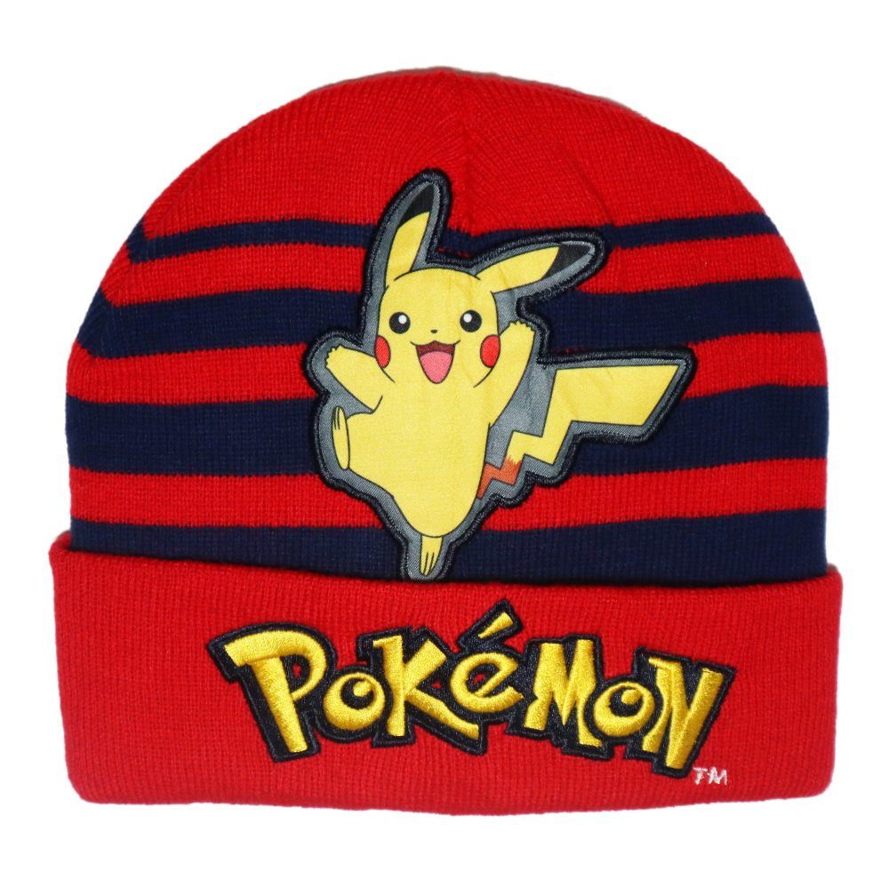 POKÉMON Fleecemütze Pokemon Pikachu Jungen Herbst Wintermütze plus Handschuhe Gr. 54/56