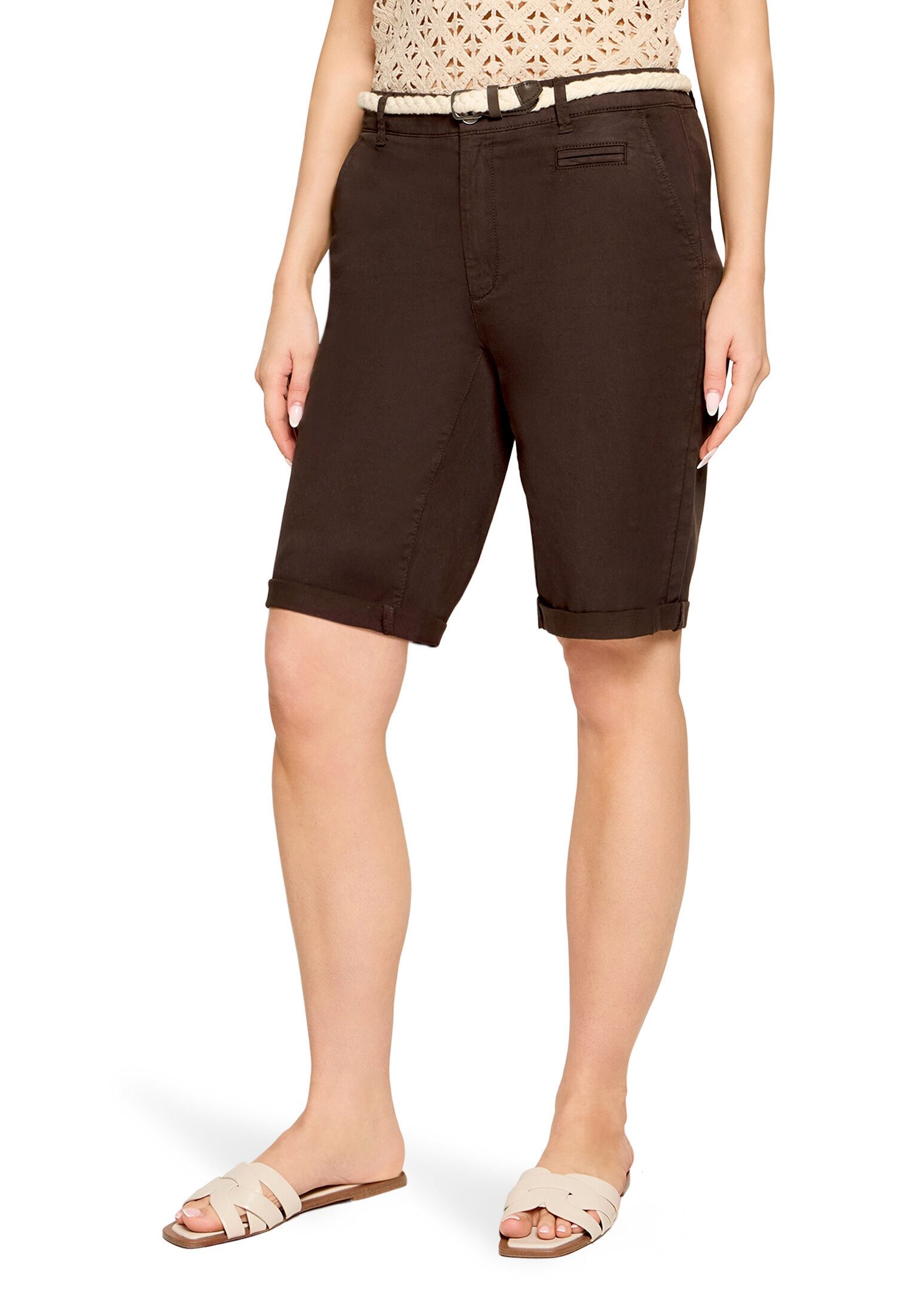 Cartoon Bermudas Damen mit Bindegürtel