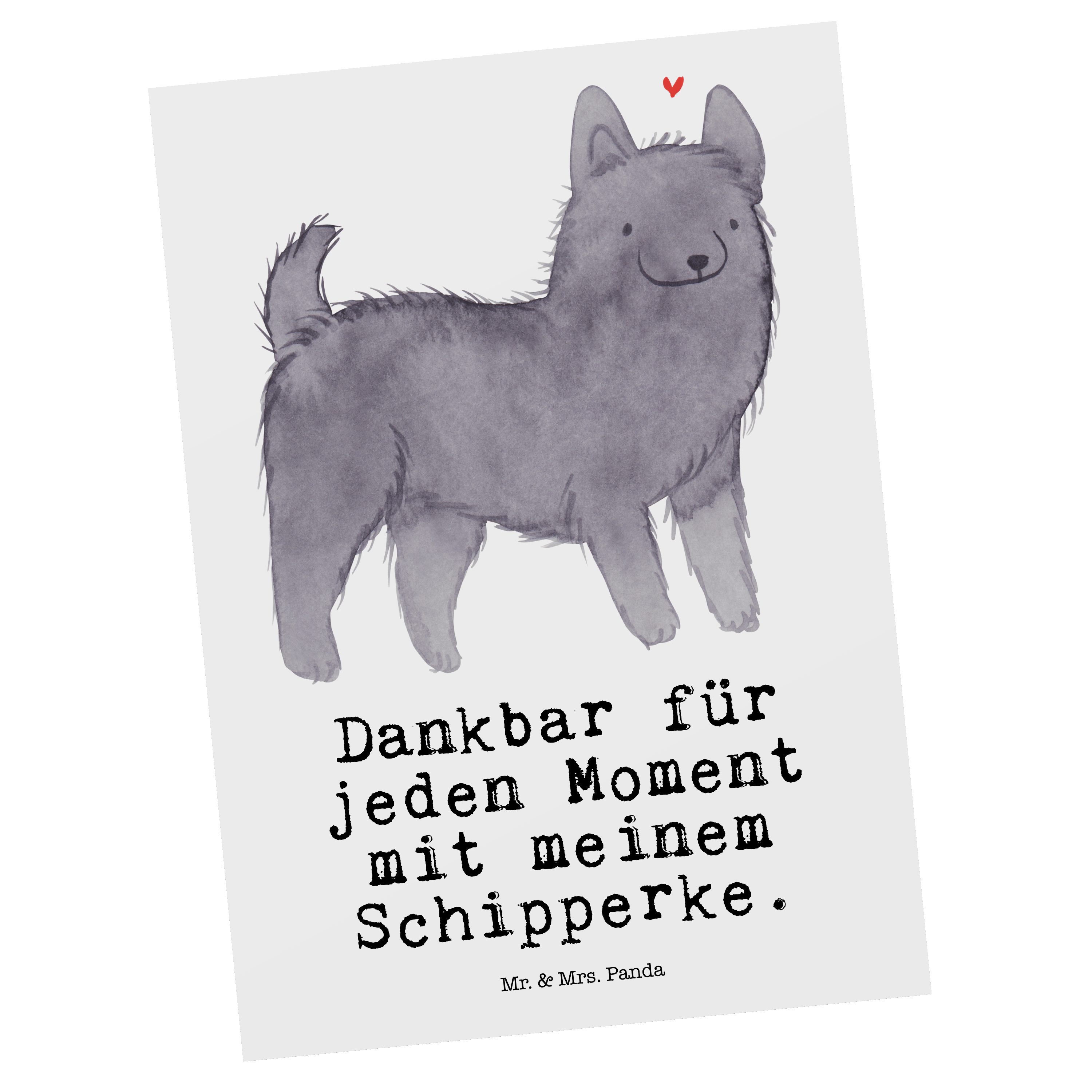 & Mrs. Postkarte Ansichtskarte, - Tierfr Moment Geschenk, Schipperke Weiß Einladung, Mr. Panda -