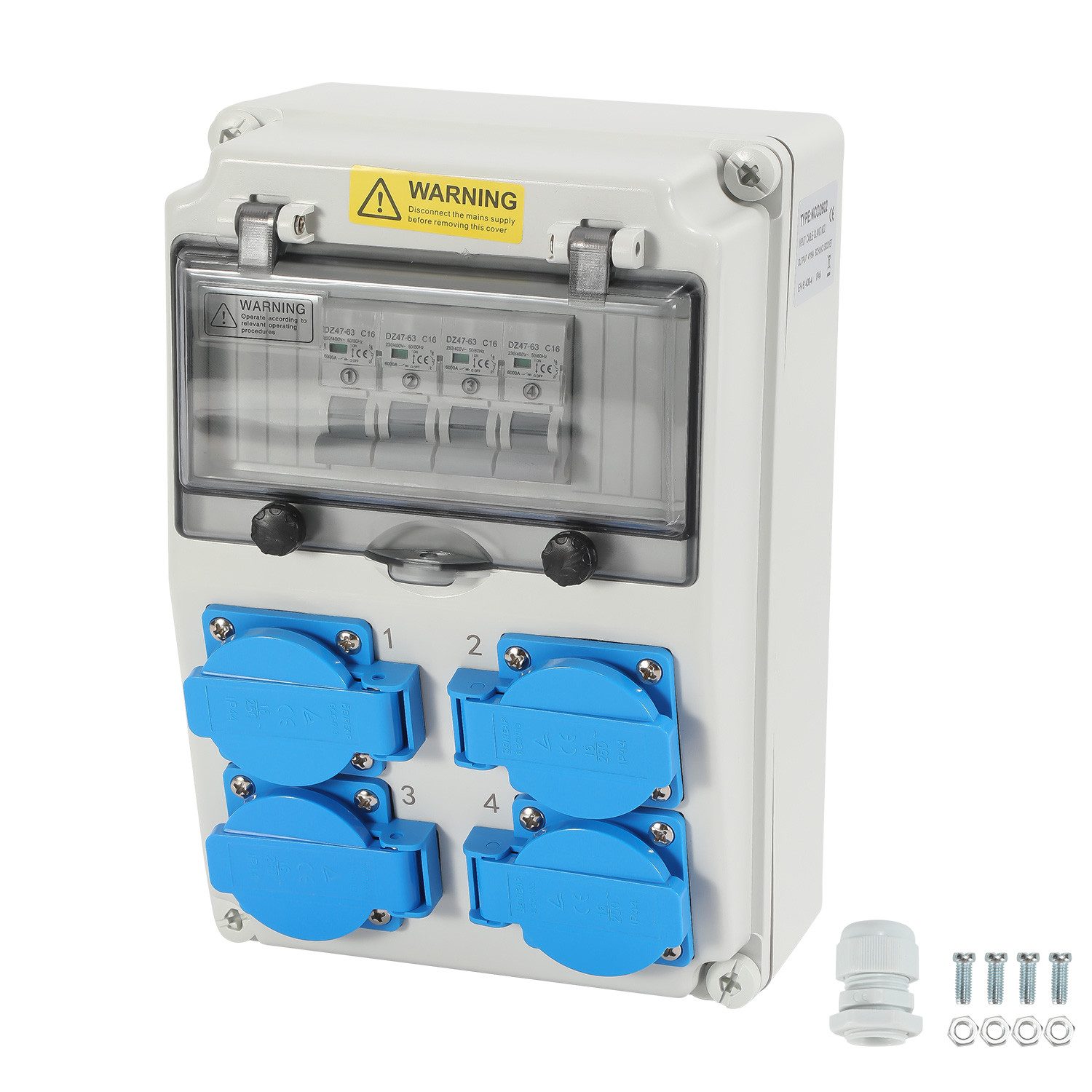 Clanmacy Stromverteiler Wandverteiler Schuko mit DC-Schutzschalter Außen Starkstrom Распределители