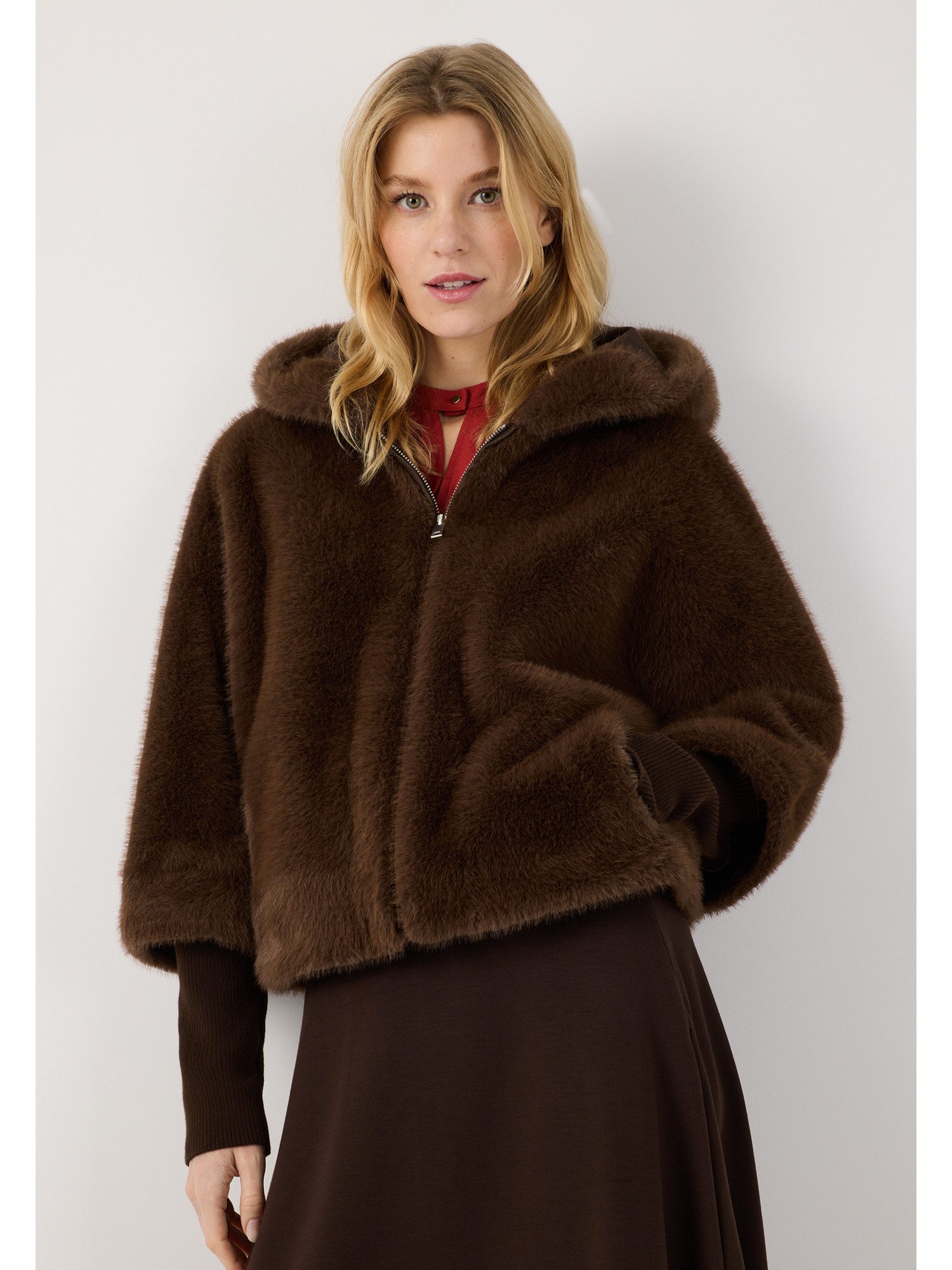 MORE&MORE Blouson superweiche, kurze Kunstfelljacke