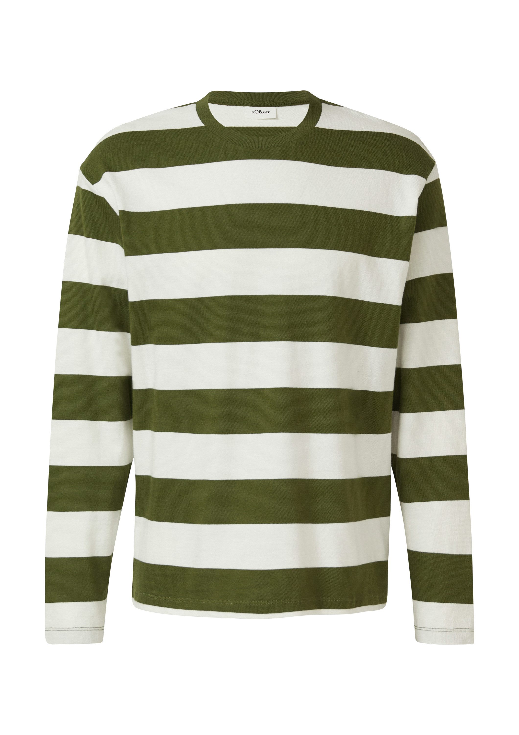 s.Oliver Langarmshirt T-Shirt Gestreiftes Langarmshirt aus Baumwolle im Modern Fit