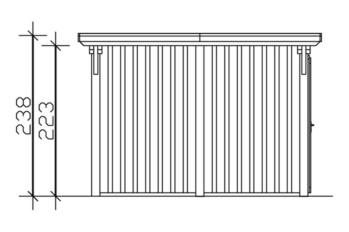 Einfahrtshöhe Emsland, cm, 223 cm Einzelcarport Skanholz 354x846 BxT: