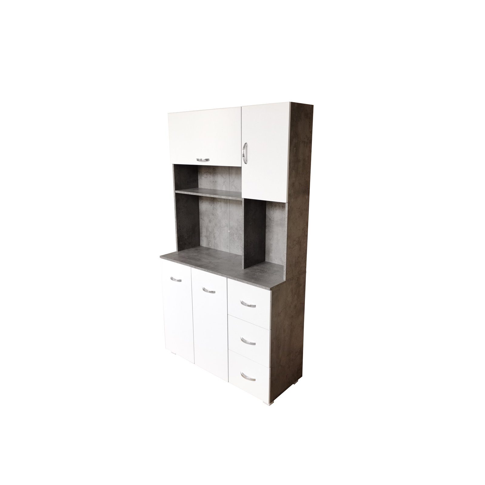 HTI-Line Hochschrank Küchenschrank Blanca (1-St) Küchenbuffet Beton Weiß