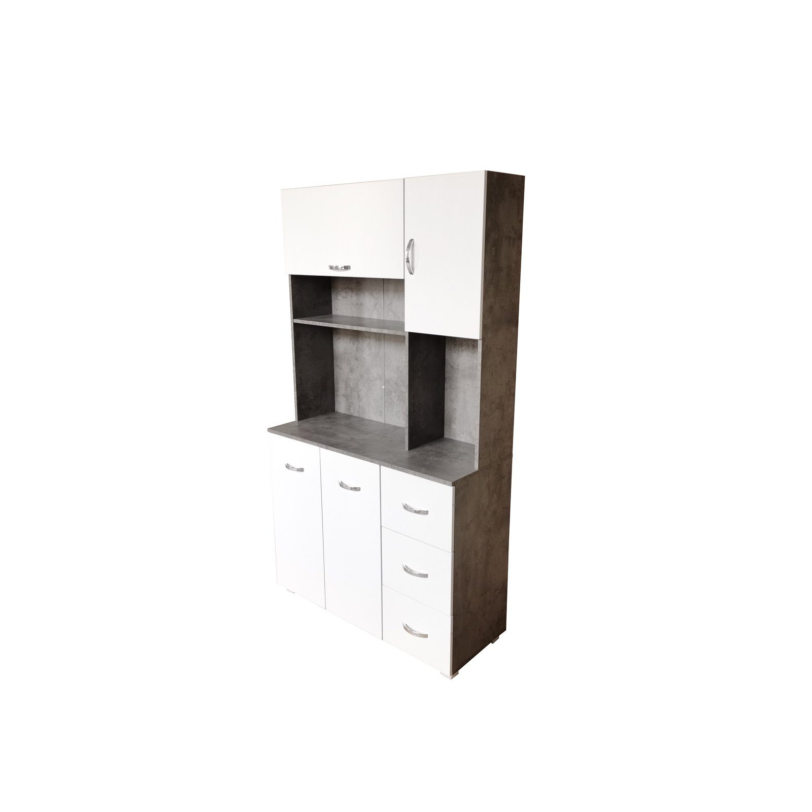 HTI-Living Hochschrank Küchenschrank Beton/Weiß Blanca (Stück, günstig online kaufen