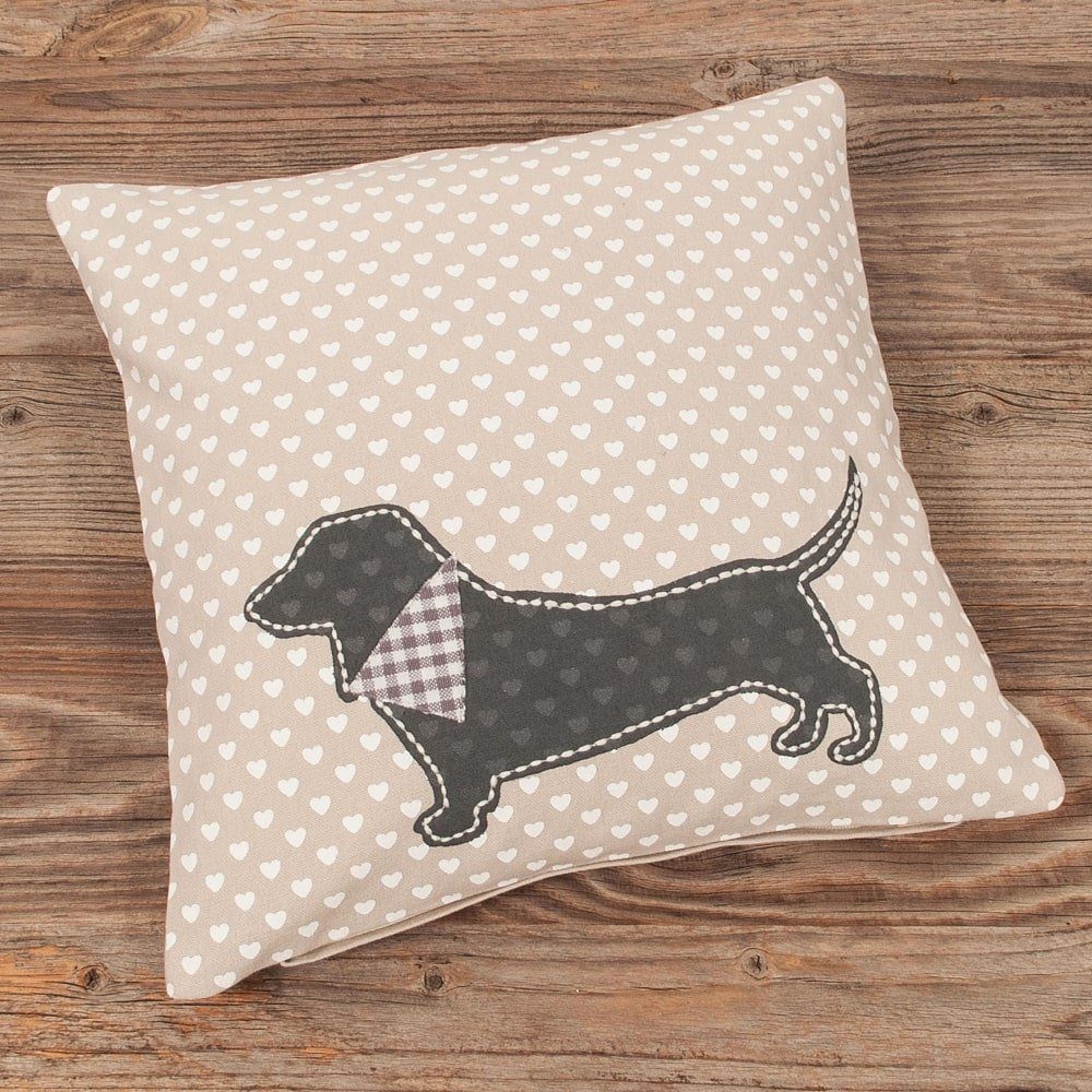 matches21 HOME & HOBBY Kissenbezüge Kissen-Bezug 30x30 cm Dackel Herzen wei günstig online kaufen