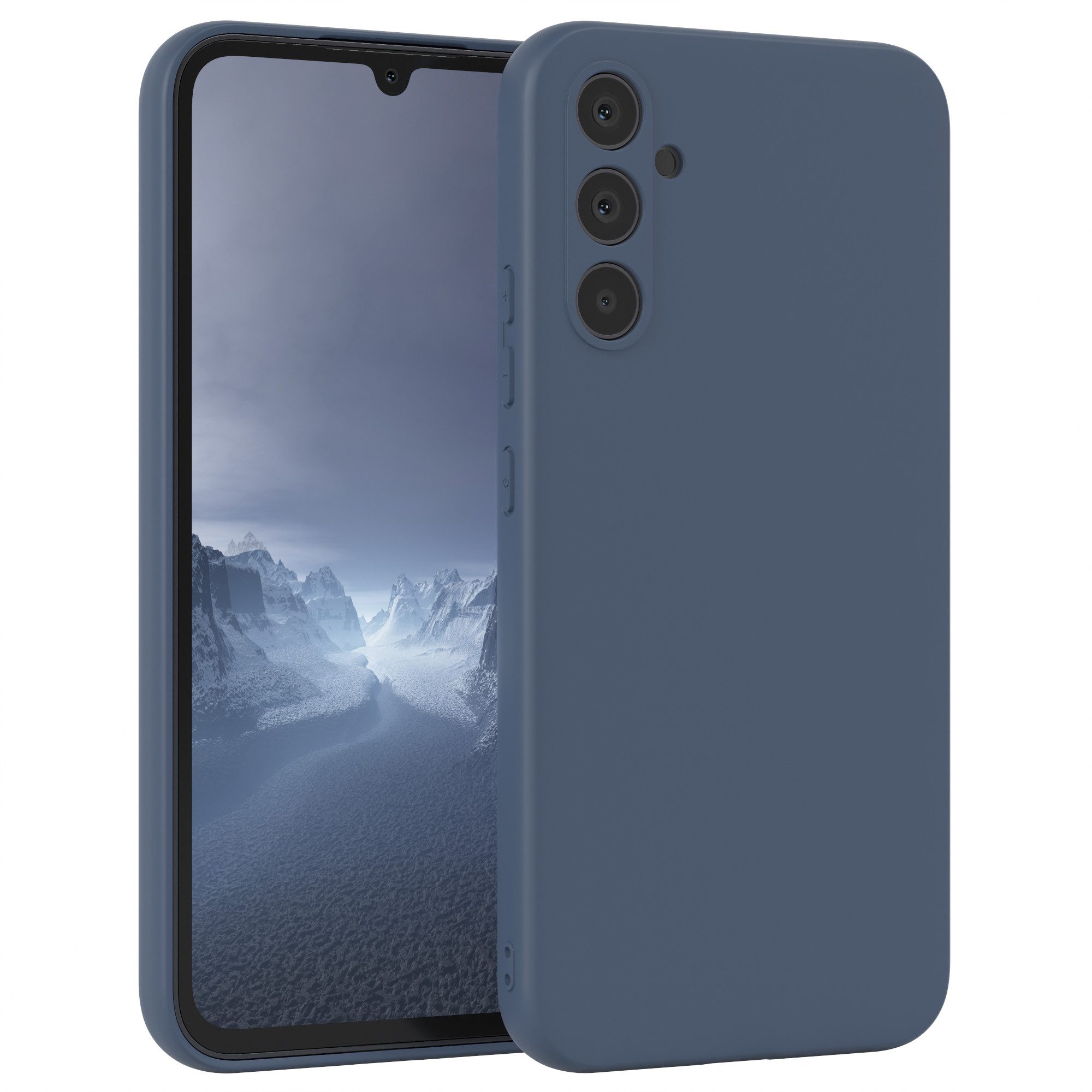 EAZY CASE Handyhülle für Samsung Galaxy A34 Hülle Silikon 6,6 Zoll, Handy Softcase mattierte Silikonhülle Back Cover Soft Blau / Petrol