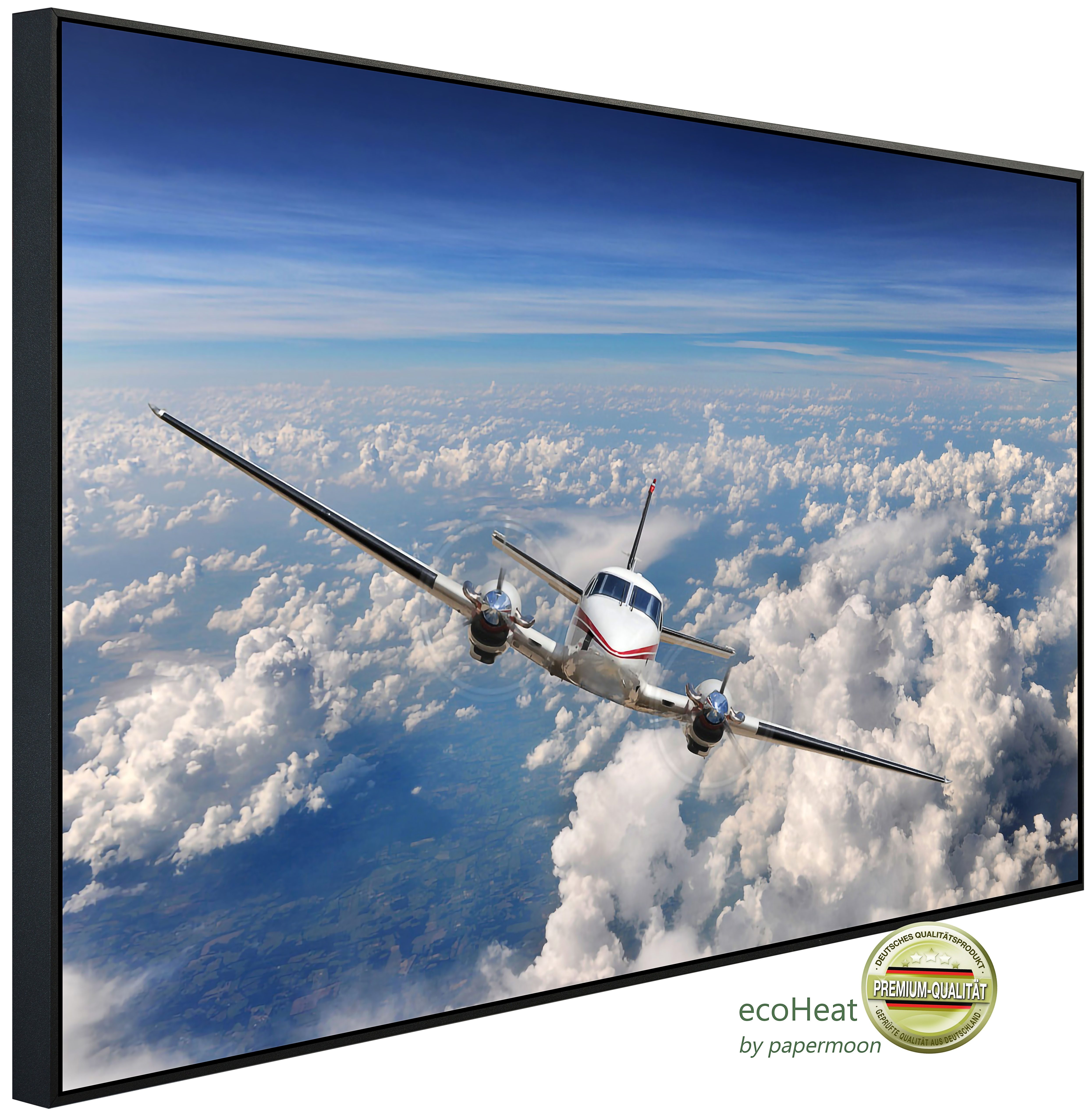 Papermoon Infrarotheizung INFRAROT-BILD-HEIZUNG, Flugzeug, TÜV-Rheinland/GS zertifiziert, angenehme Strahlungswärme