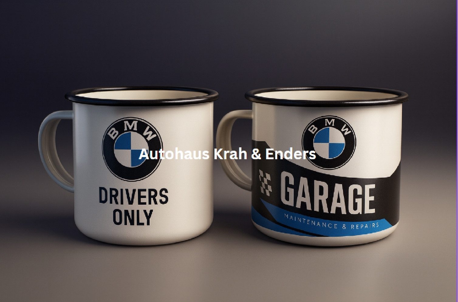 BMW Tasse 2x BMW Emaille Кухлі Kaffeetasse Retro Design Tasse Geschenkidee