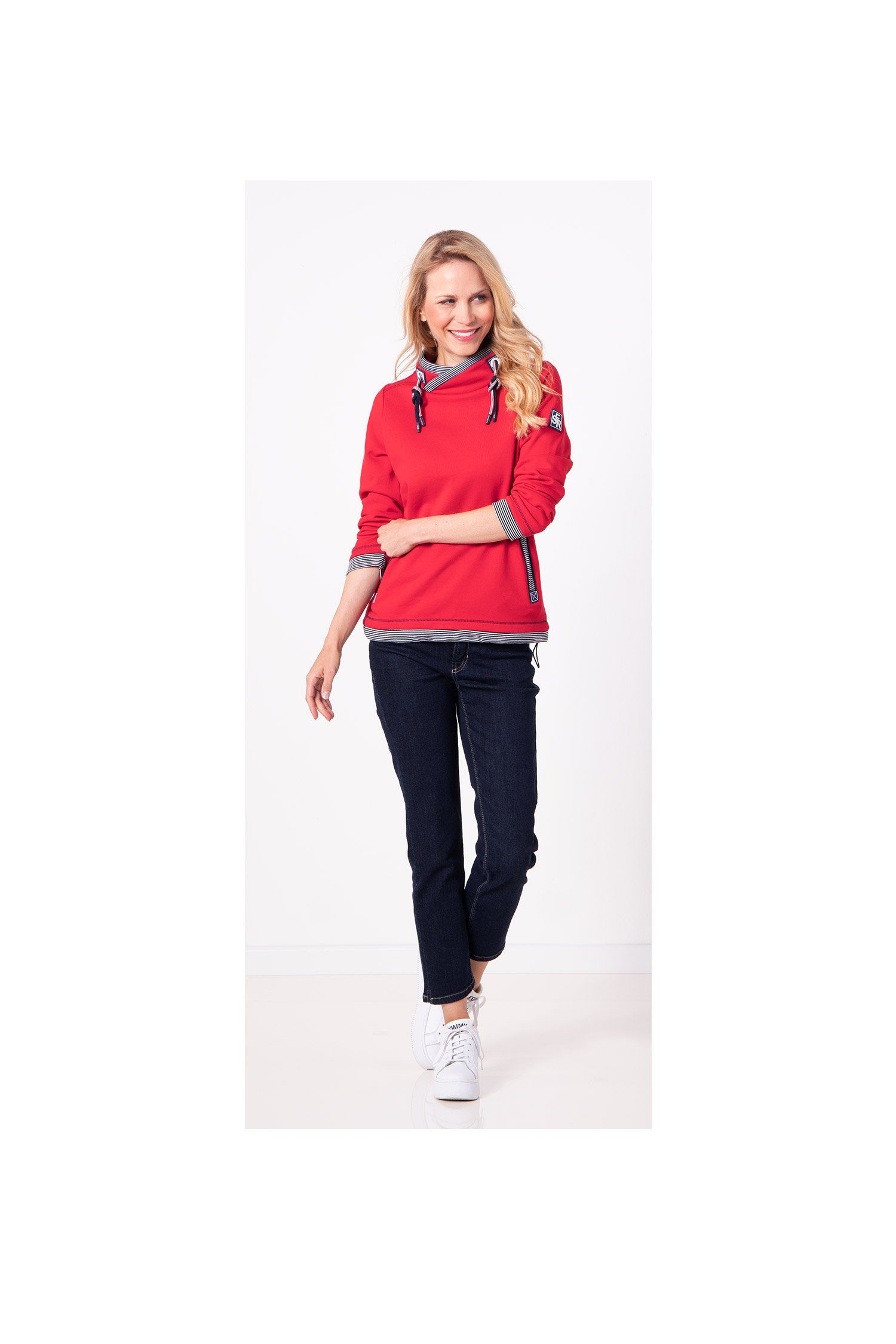 SER Sweatshirt Sweatshirt Ringelblenden W9924620S auch in großen Größen 361 red