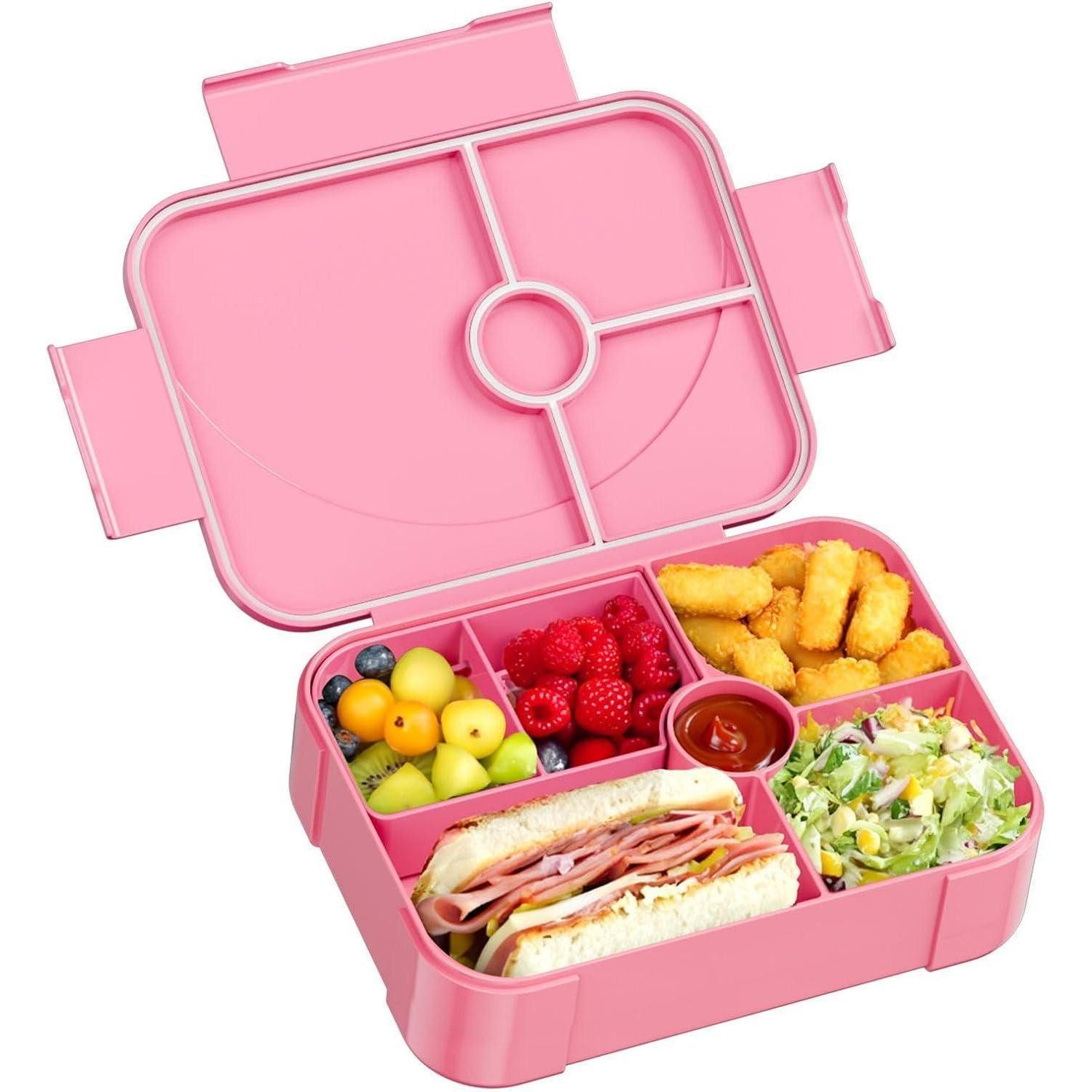 LuxusKollektion Lunchbox Brotdose Kinder Fächer Auslaufsicher Lunchbox Schule Rosa